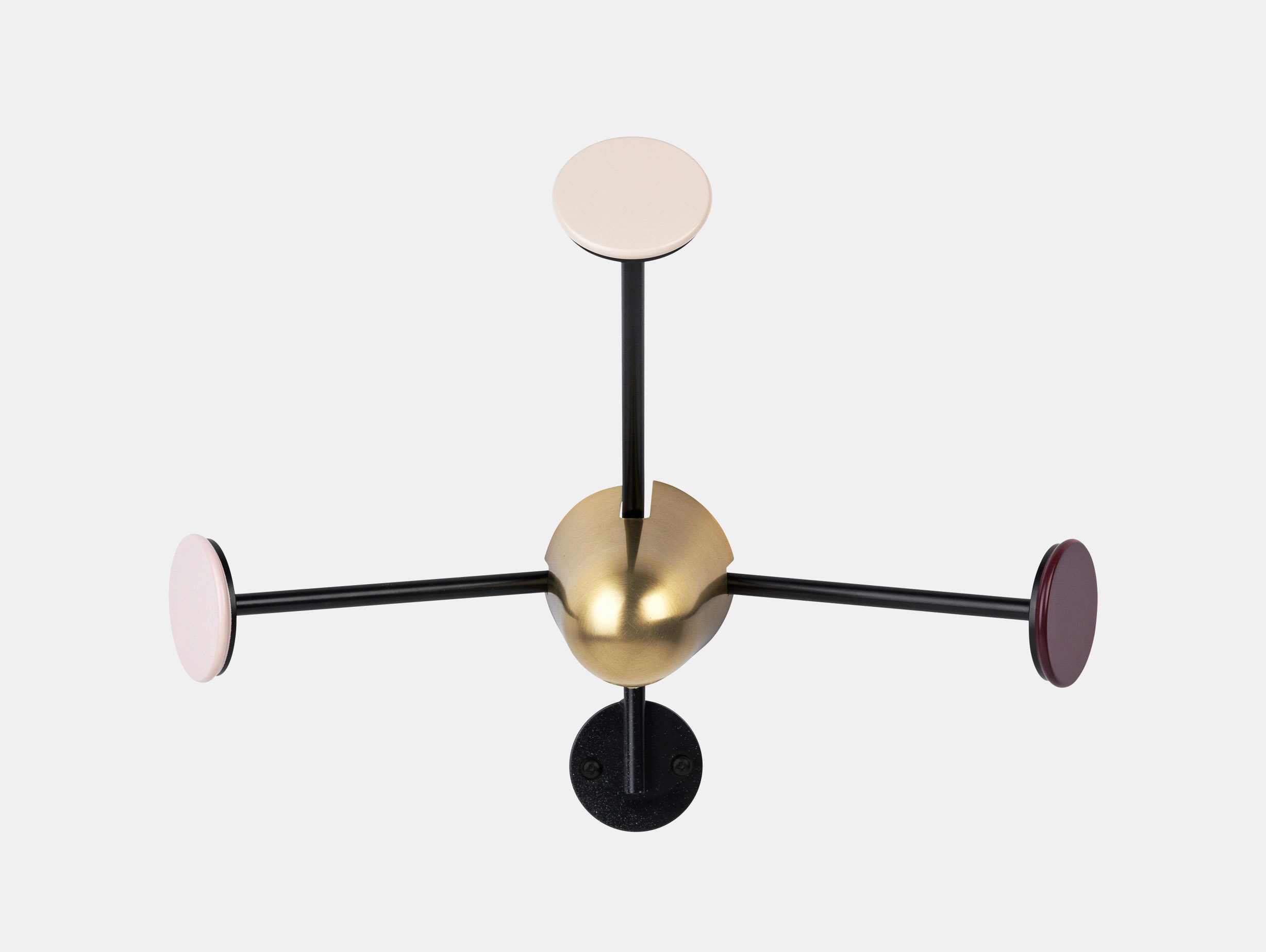 Gubi Matégot Coat Rack Black Brass Red Mathieu Mategot