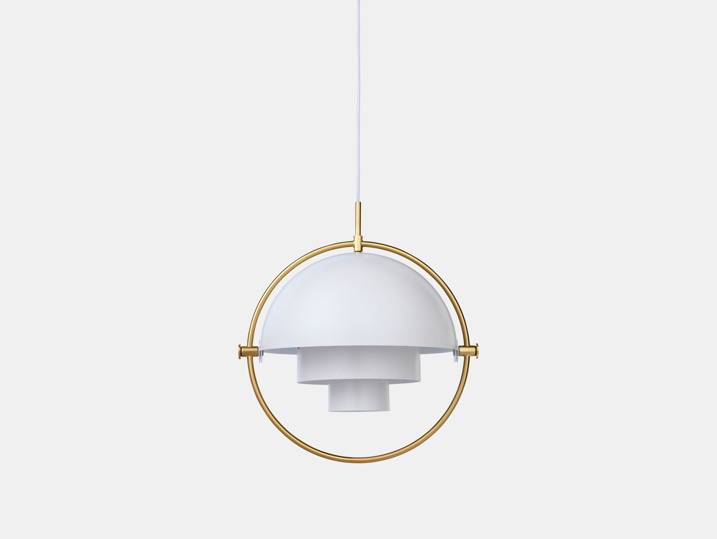 Gubi Multi Lite Pendant Light Brass White Louis Weisdorf
