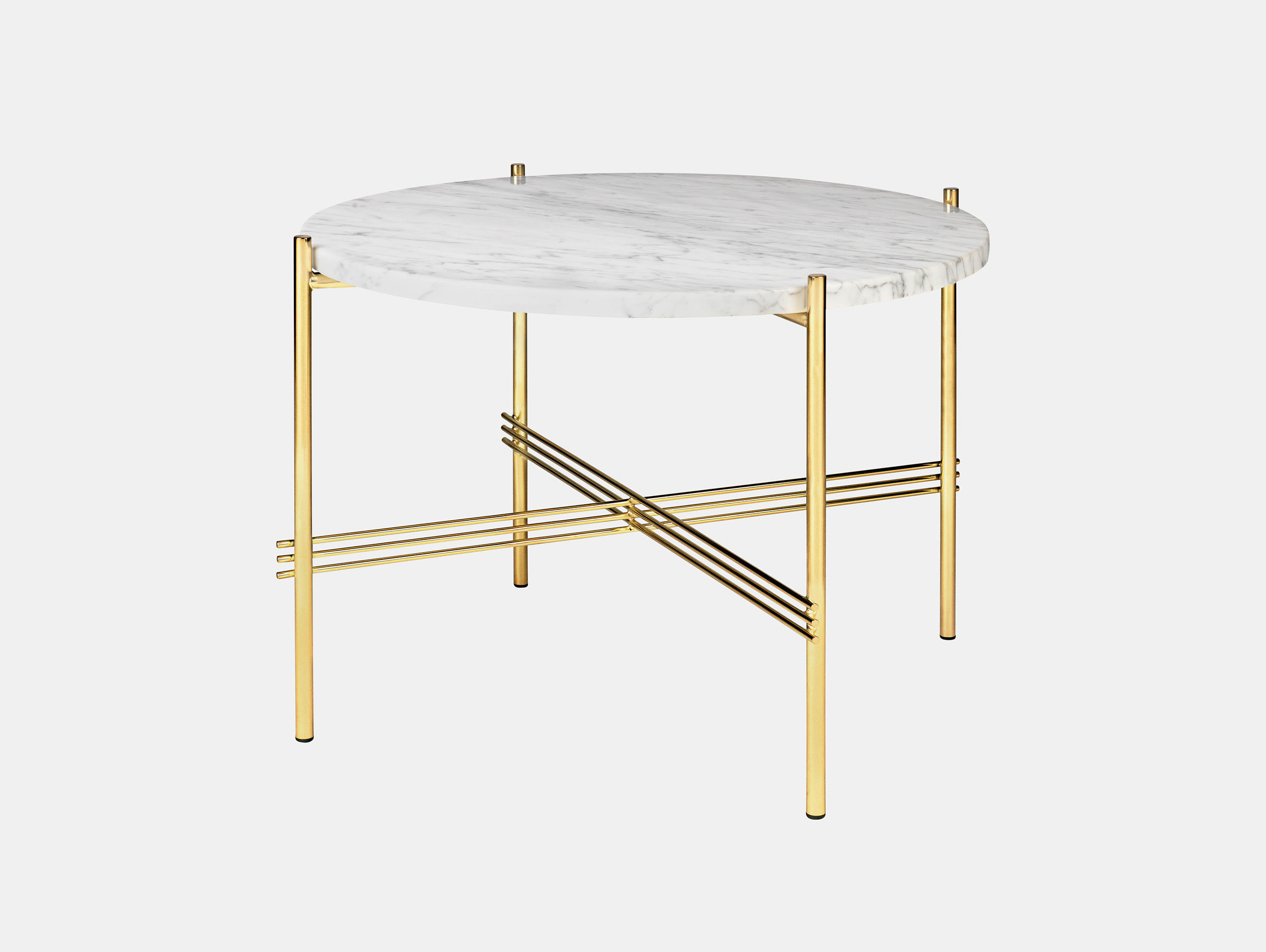 Gubi Ts Coffee Table 55 Brass White Marble Gam Fratesi