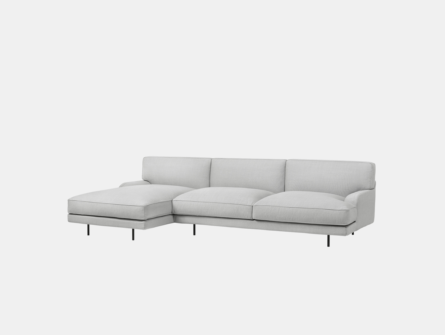 Gubi flaneur sofa w chaise famehybrid 1101 blk d