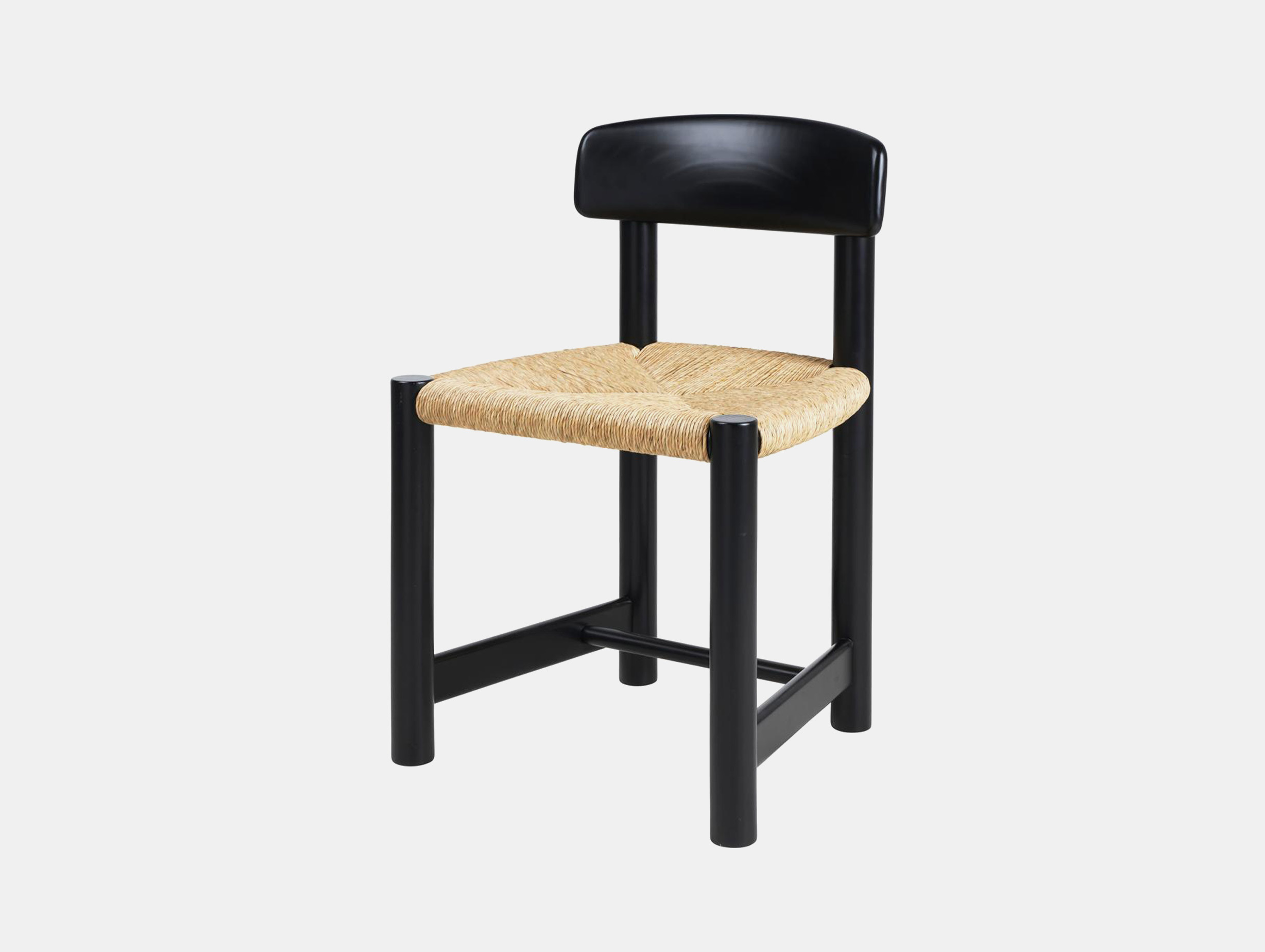 Gubi rainer daumiller daumiller side chair black pine papercord seat