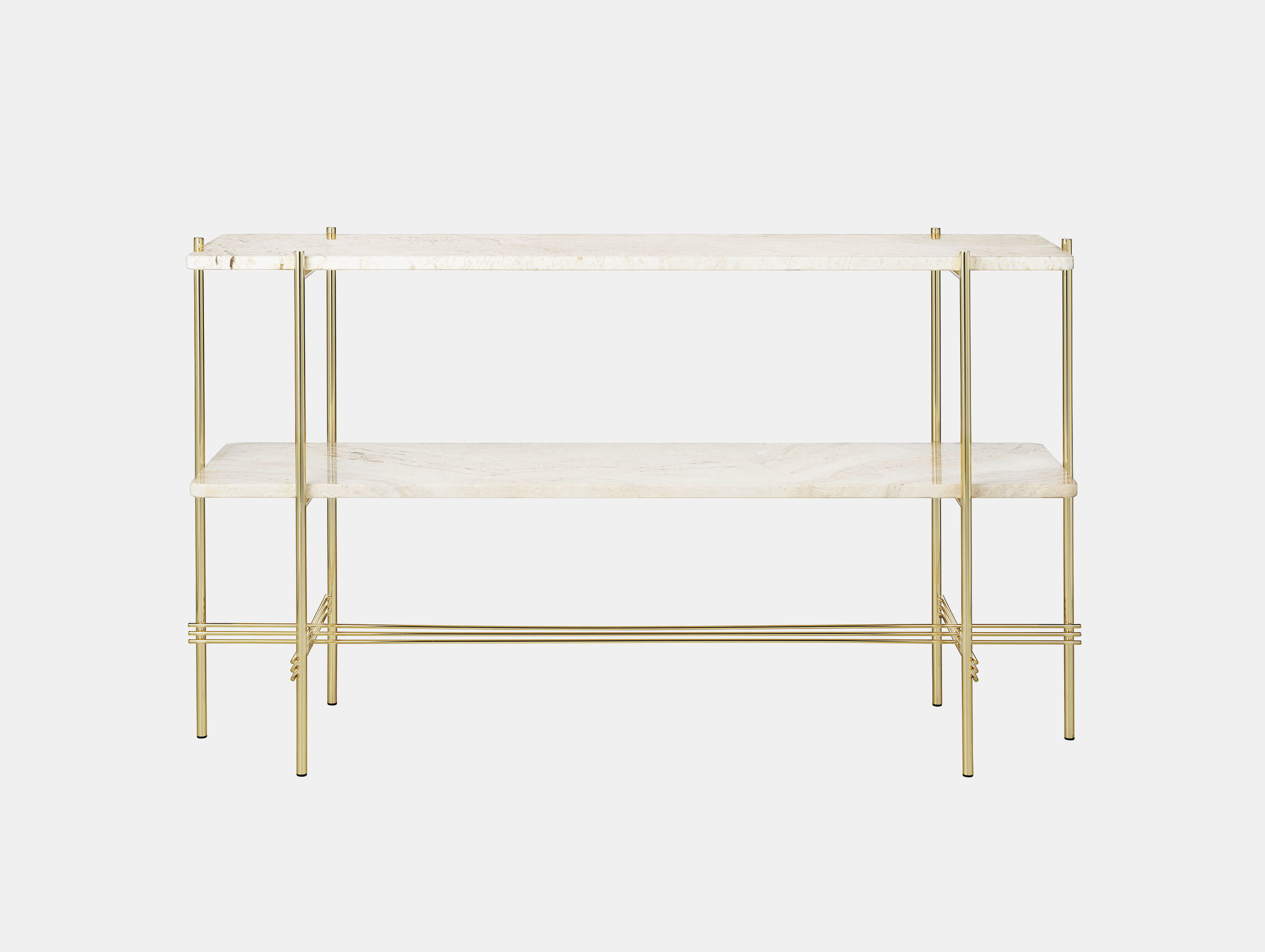 Gubi travertine console white brass