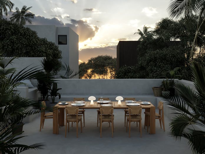 Gubi marcel gascoin outdoor c chair dining lifestyle3