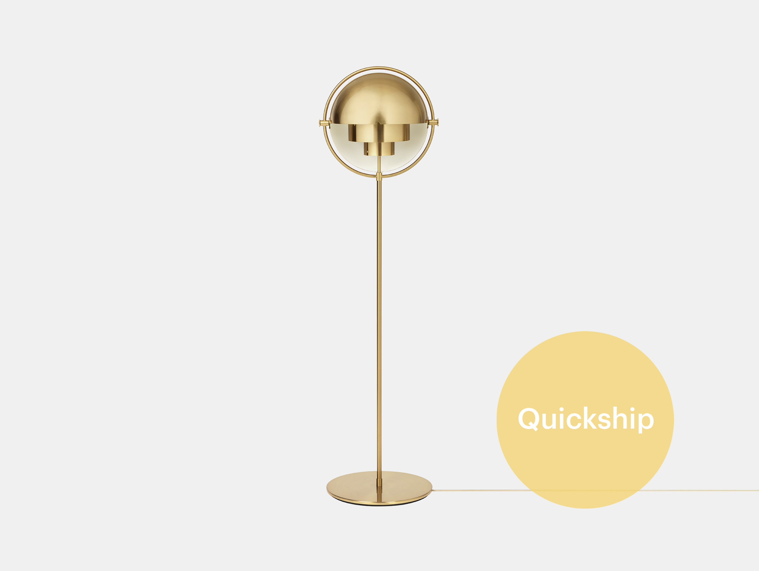 Quickship gubi louis weisdorf multi lite floor lamp brass