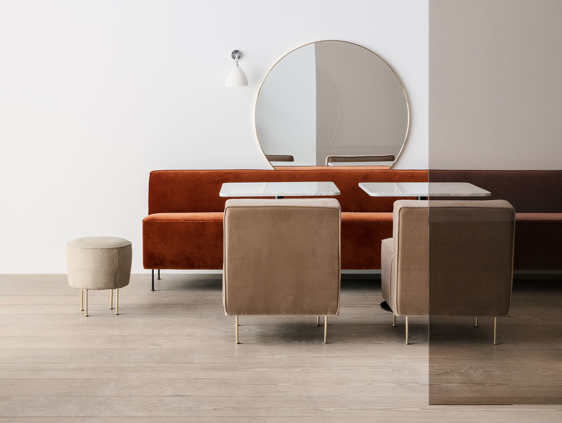 Gubi Modern Line Dining Height Lounge Chair Wall Bestlite