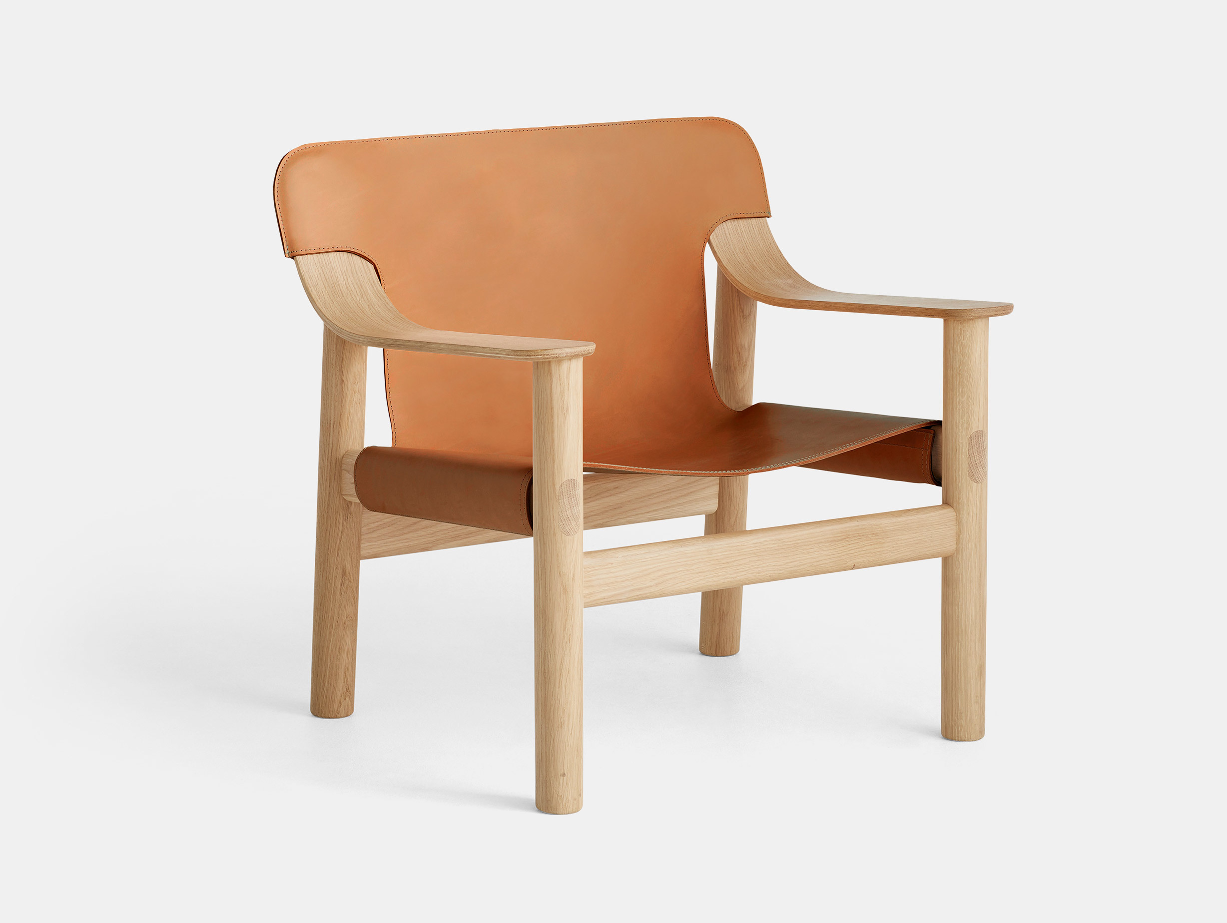 HAY bernard easy chair oak frame brandy leather