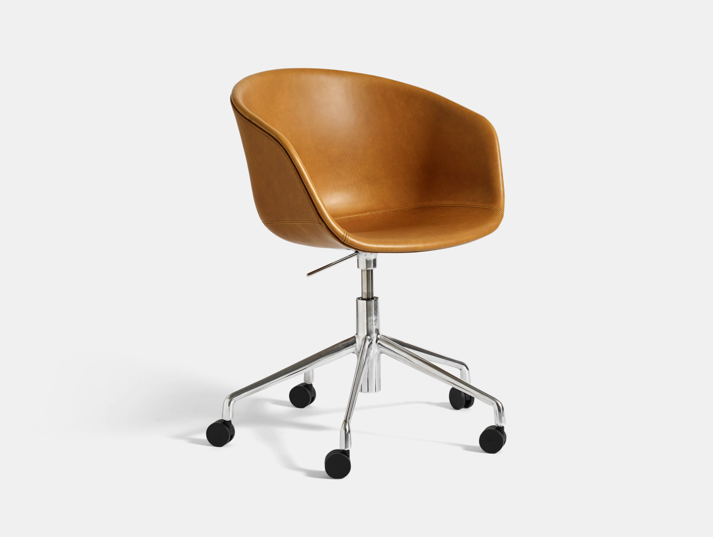 Hay Aac53 Chair Alu Base Leather Sense Cognac Hee Welling