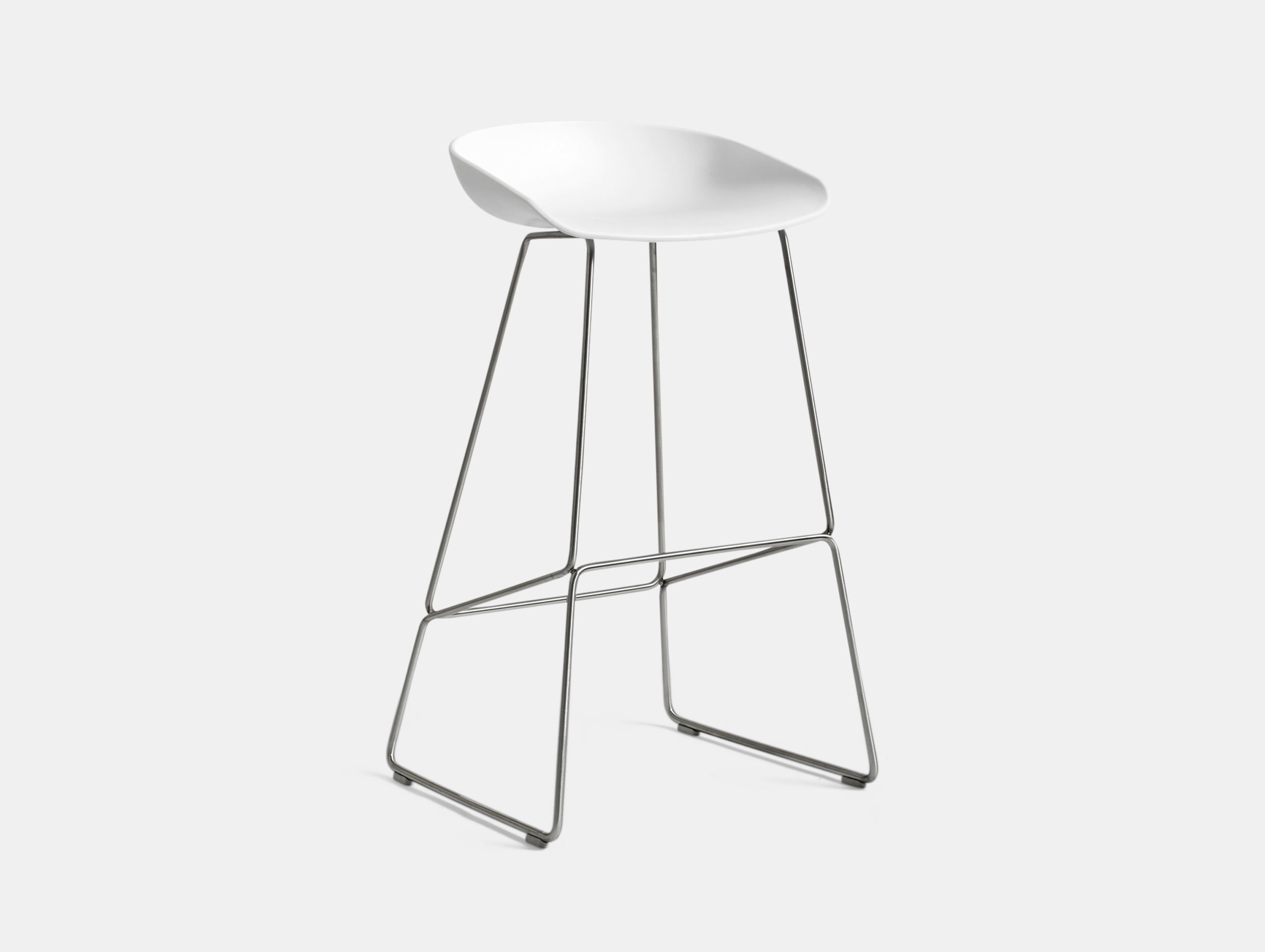 Hay Aas38 Stool H75 Stainless Steel Base White Hee Welling