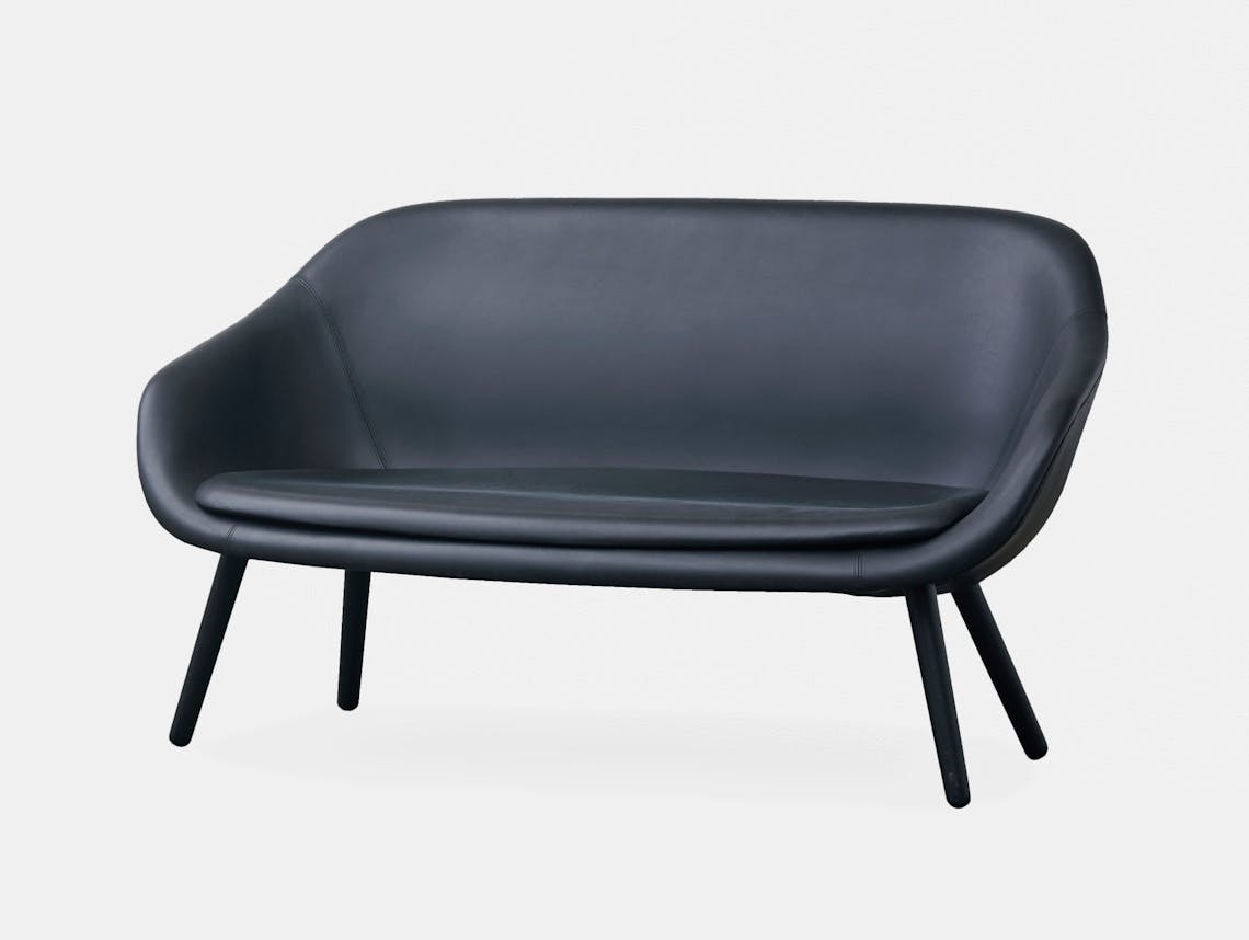 Hay About A Lounge Sofa AAL Black leather Black legs 3