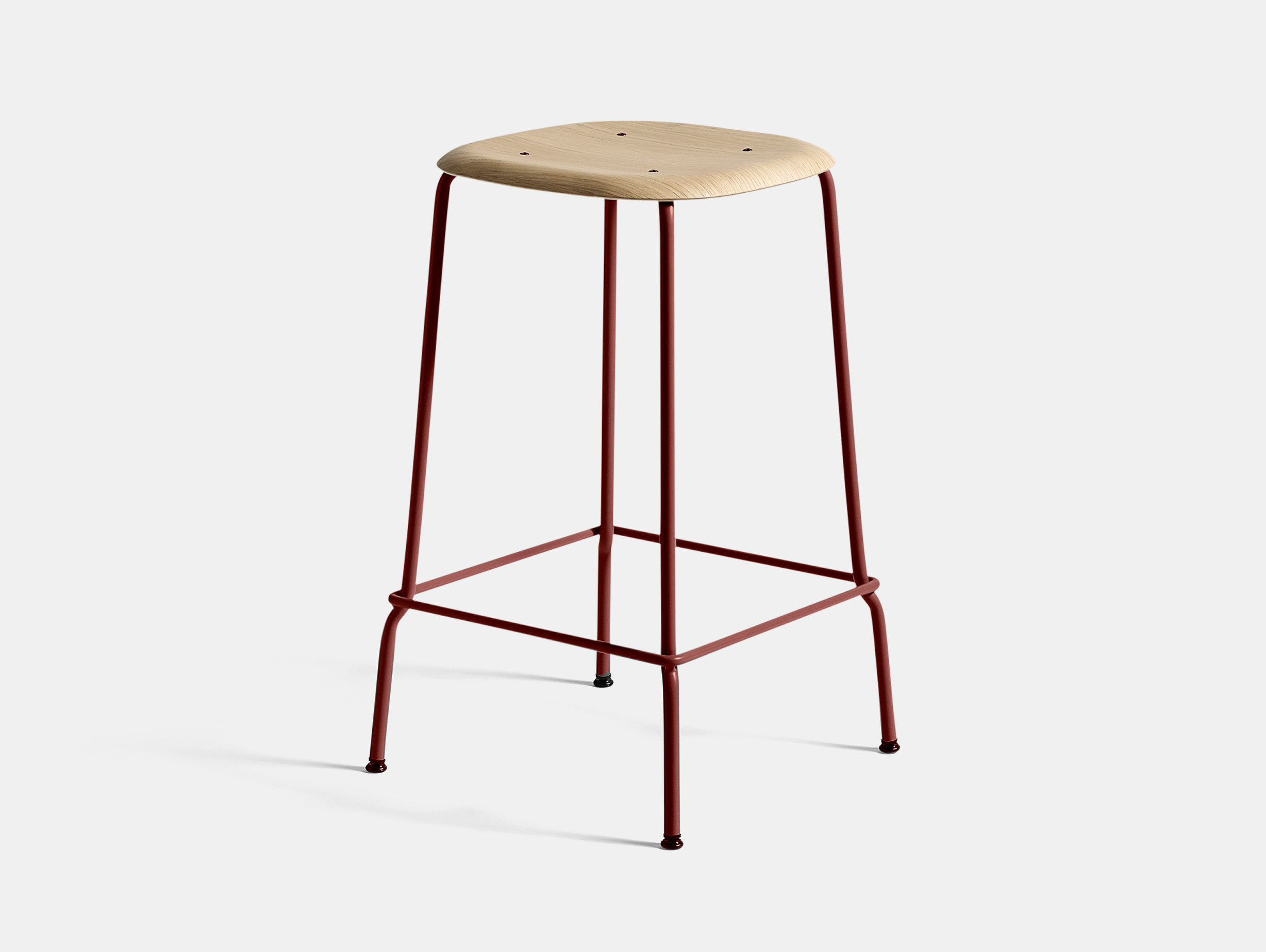 Hay Soft Edge30 H65 Bar Stool Fall Red Base Matt Laquered