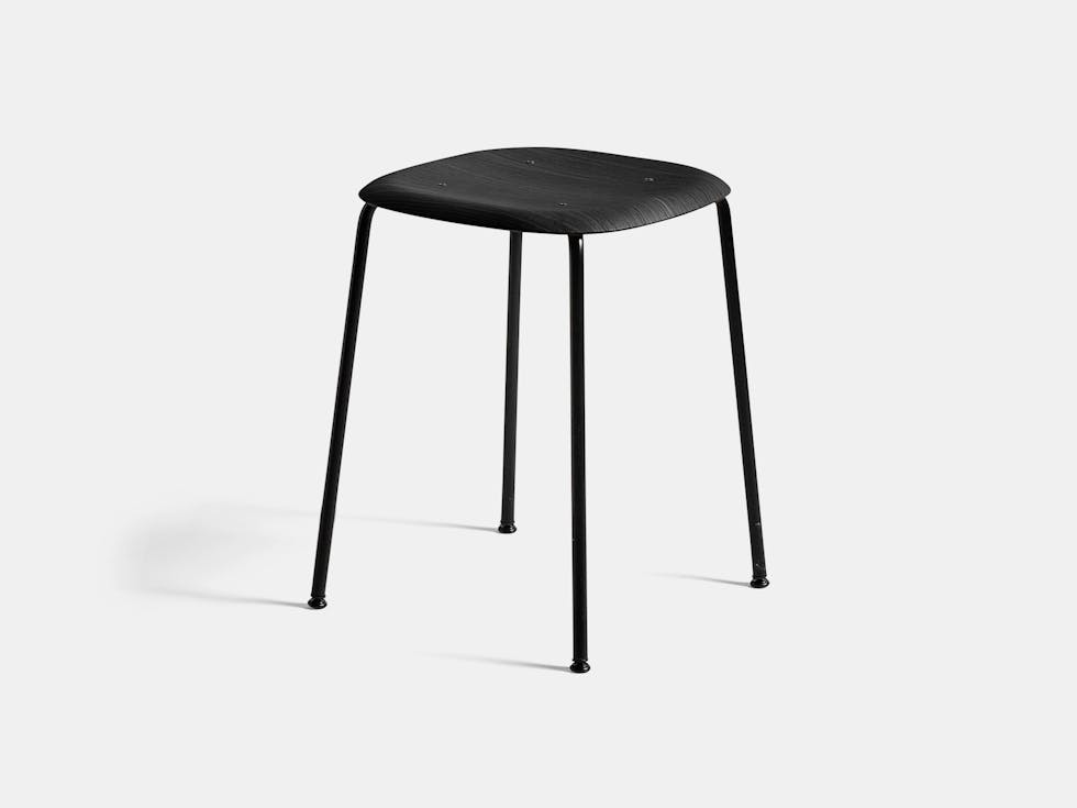 Hay Soft Edge70 Stool Black Base Black Stained Oak Hay Soft Edge70 Stool Black Base Black Stained Oak