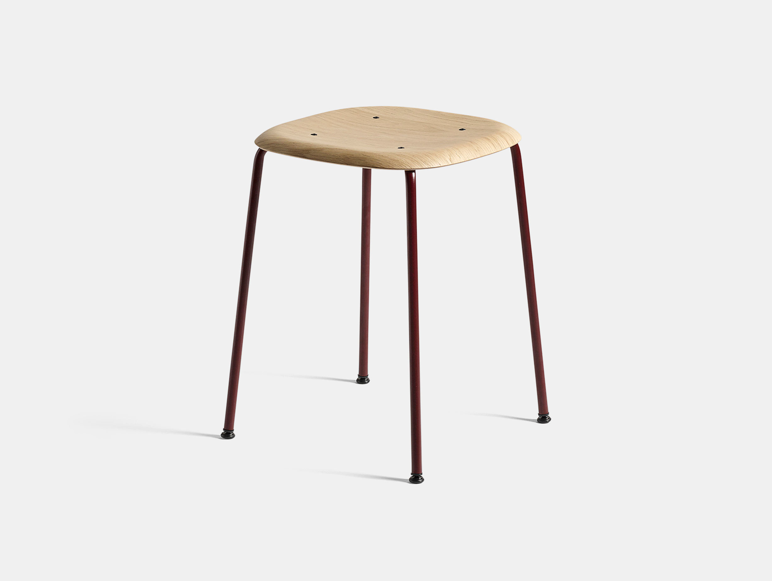 Hay Soft Edge70 Stool Fall Red Base Oak Matt Lacquer