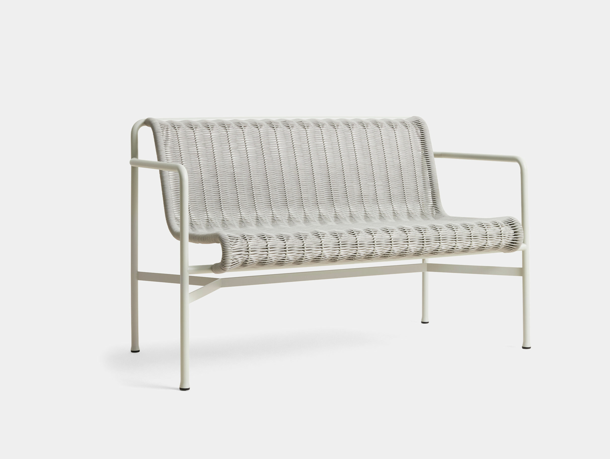 Hay bouroullec palissade cord dining bench sky grey