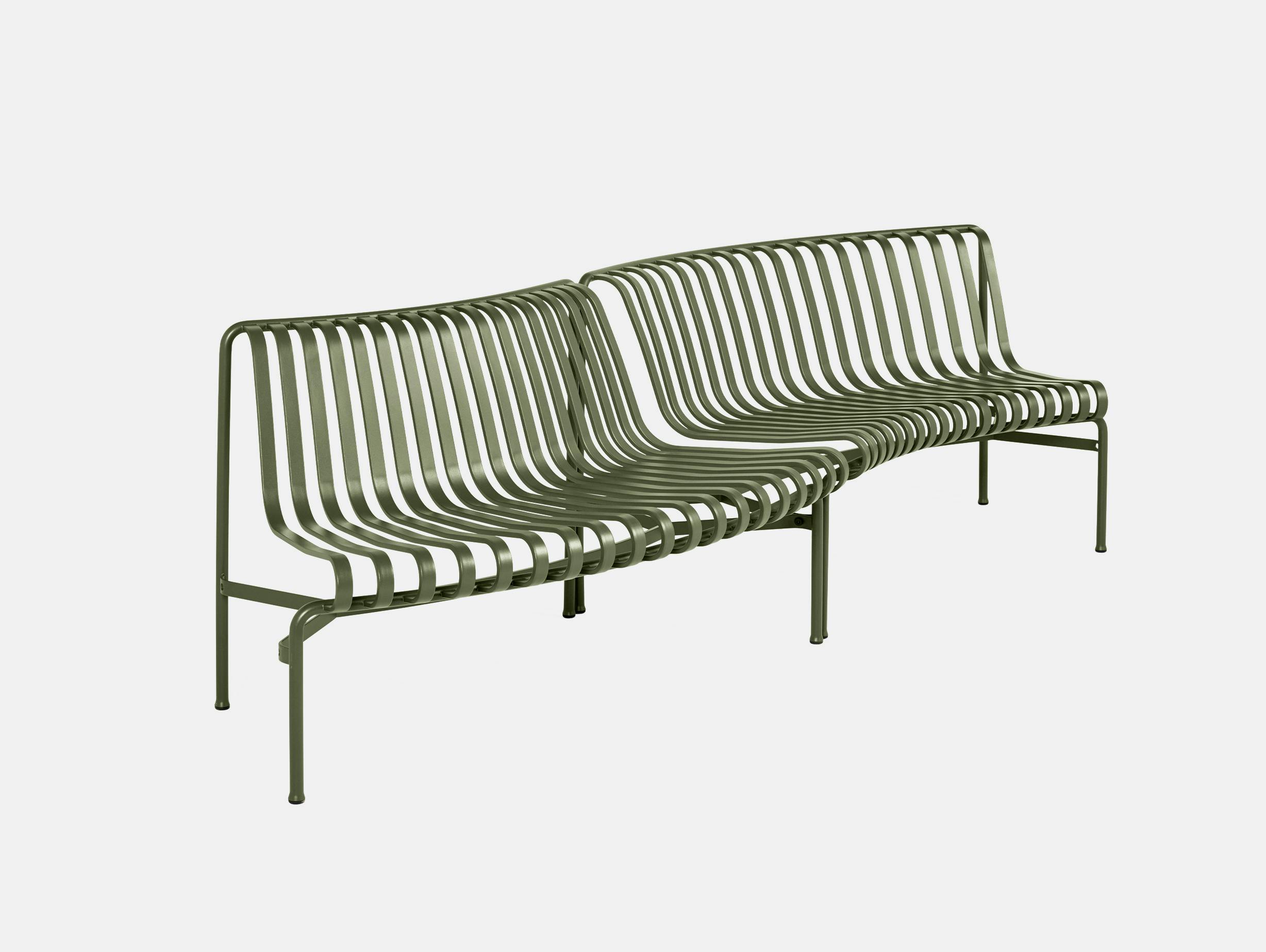 Hay bouroullec palissade park dining bench inout olive green