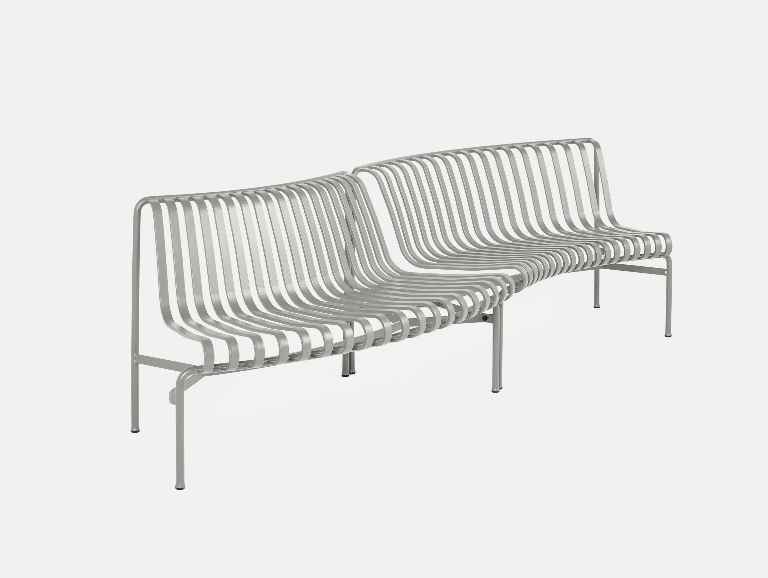 Hay bouroullec palissade park dining bench inout sky grey