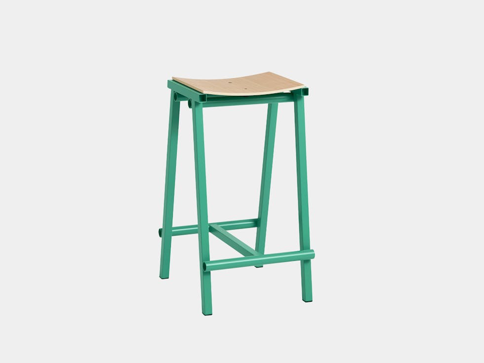 Hay marc morro taburete 8 bar stool h65 oak seat jade base Hay marc morro taburete 8 bar stool h65 oak seat jade base