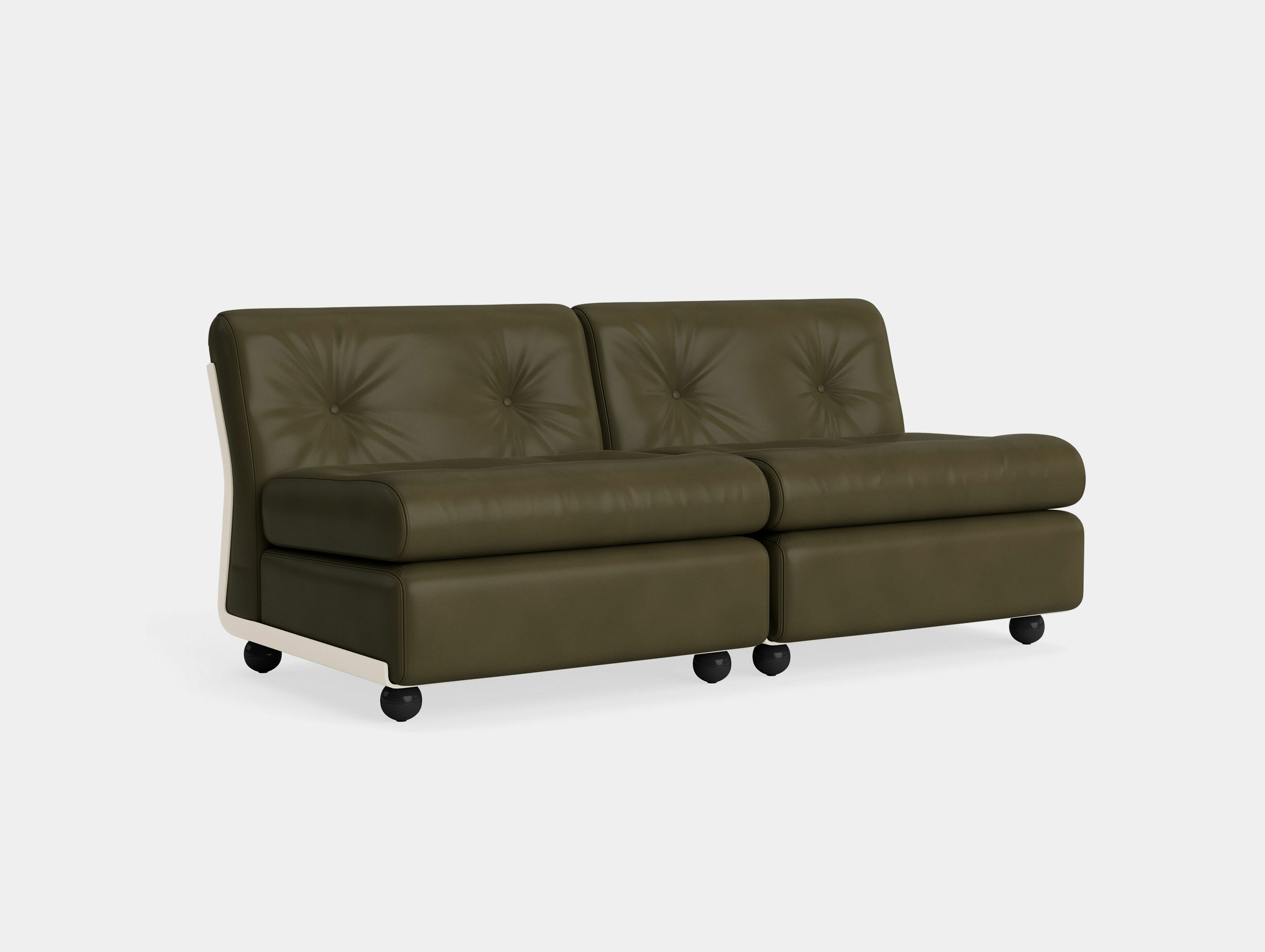 Hay mario bellini amanta 2 seater sofa sense forest creambeige shell