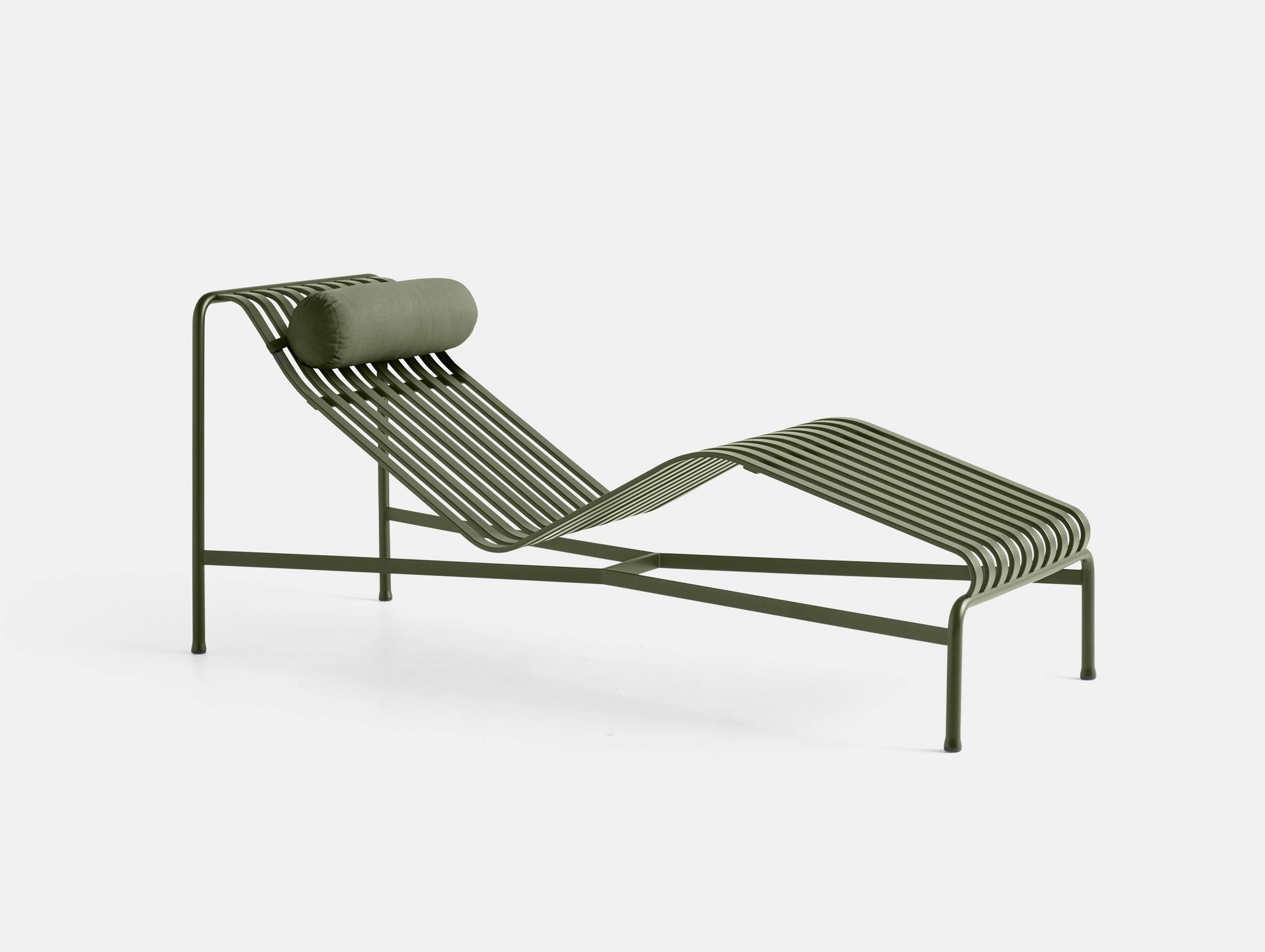 Hay palissade chaise and headrest cushion olive green