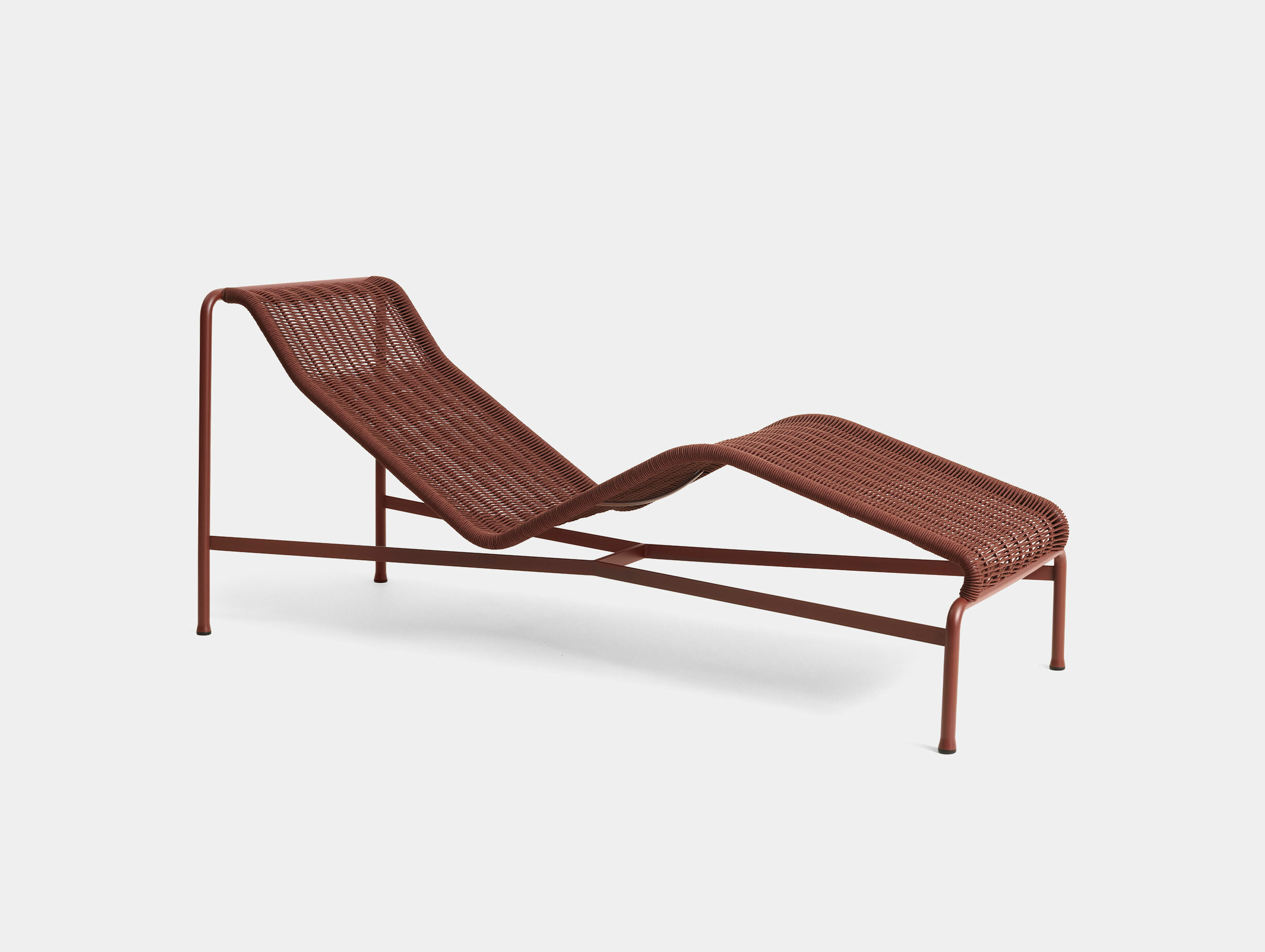 Hay palissade cord chaise longue iron red
