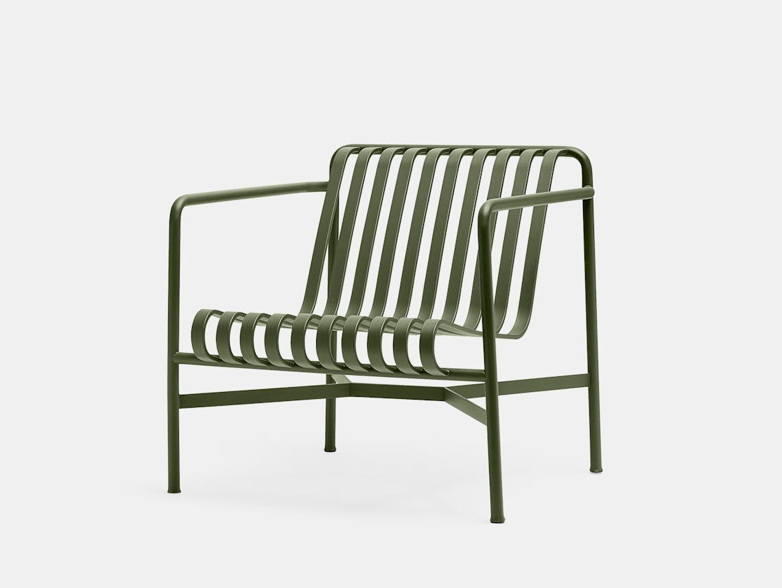 Hay palissade low lounge chair olive green
