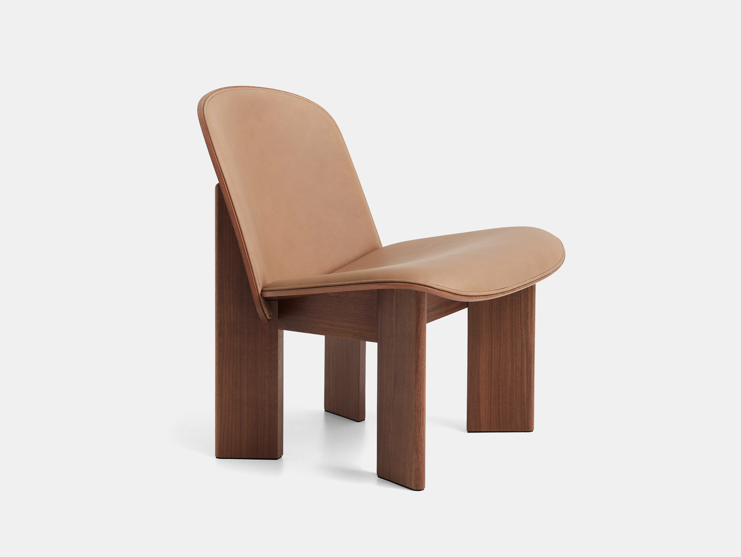 Hay andreas bergsaker chisel lounge chair walnut sense leather nougat