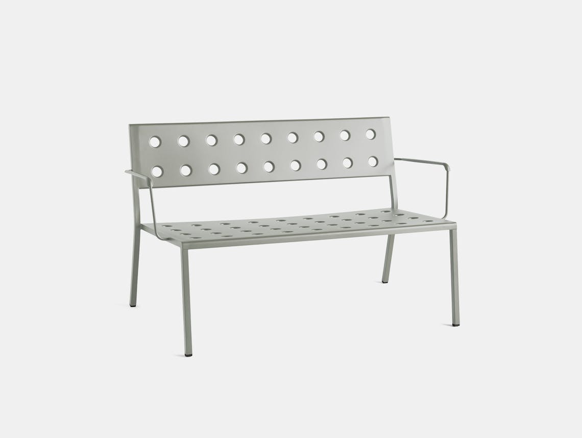 Hay bouroullec balcony lounge bench arms desert green