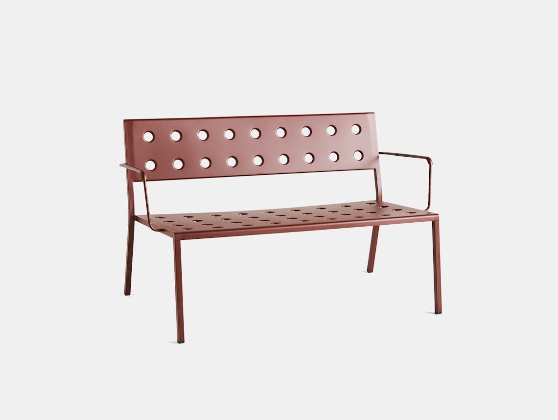 Hay bouroullec balcony lounge bench arms iron red