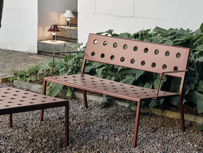 Hay bouroullec balcony lounge bench arms lifestyle