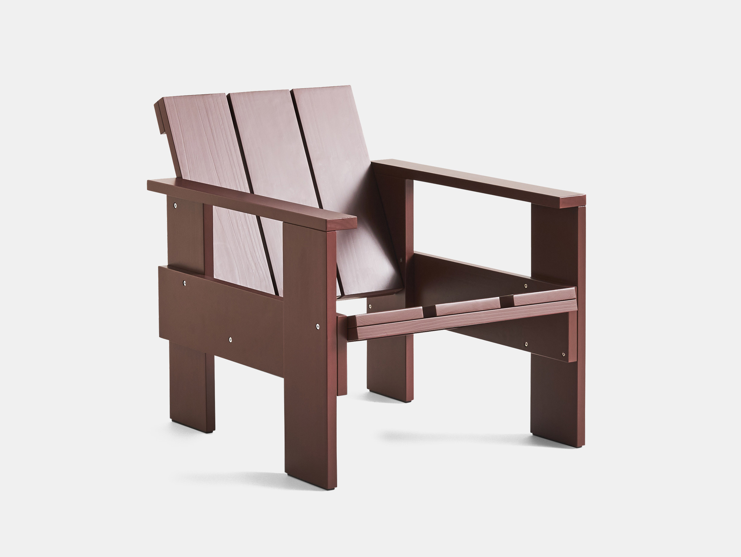 Hay crate outdoor lounge chair iron red