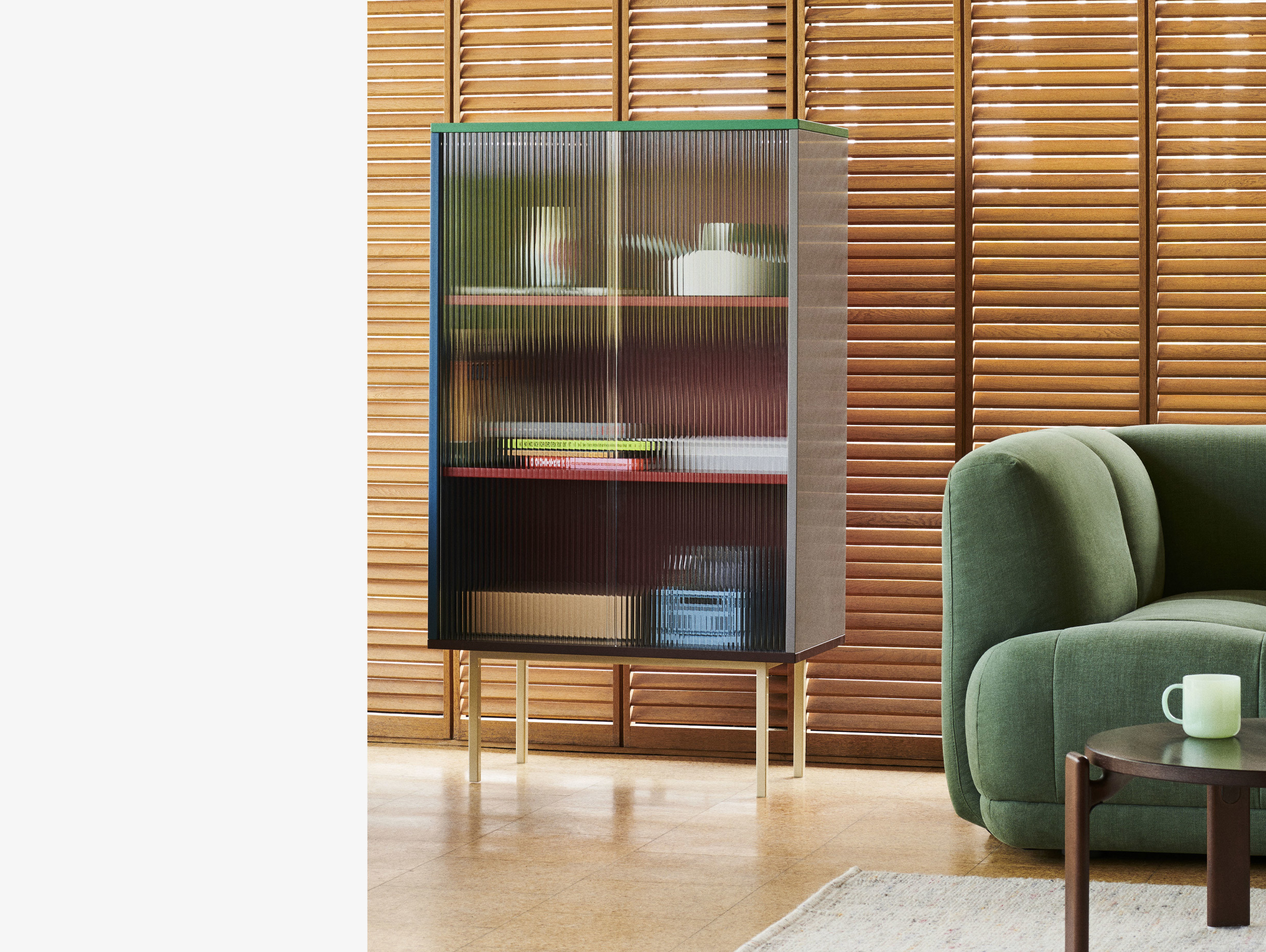 Hay muller van severen colour cabinet tall multicolour reeded glass doors lifestyle