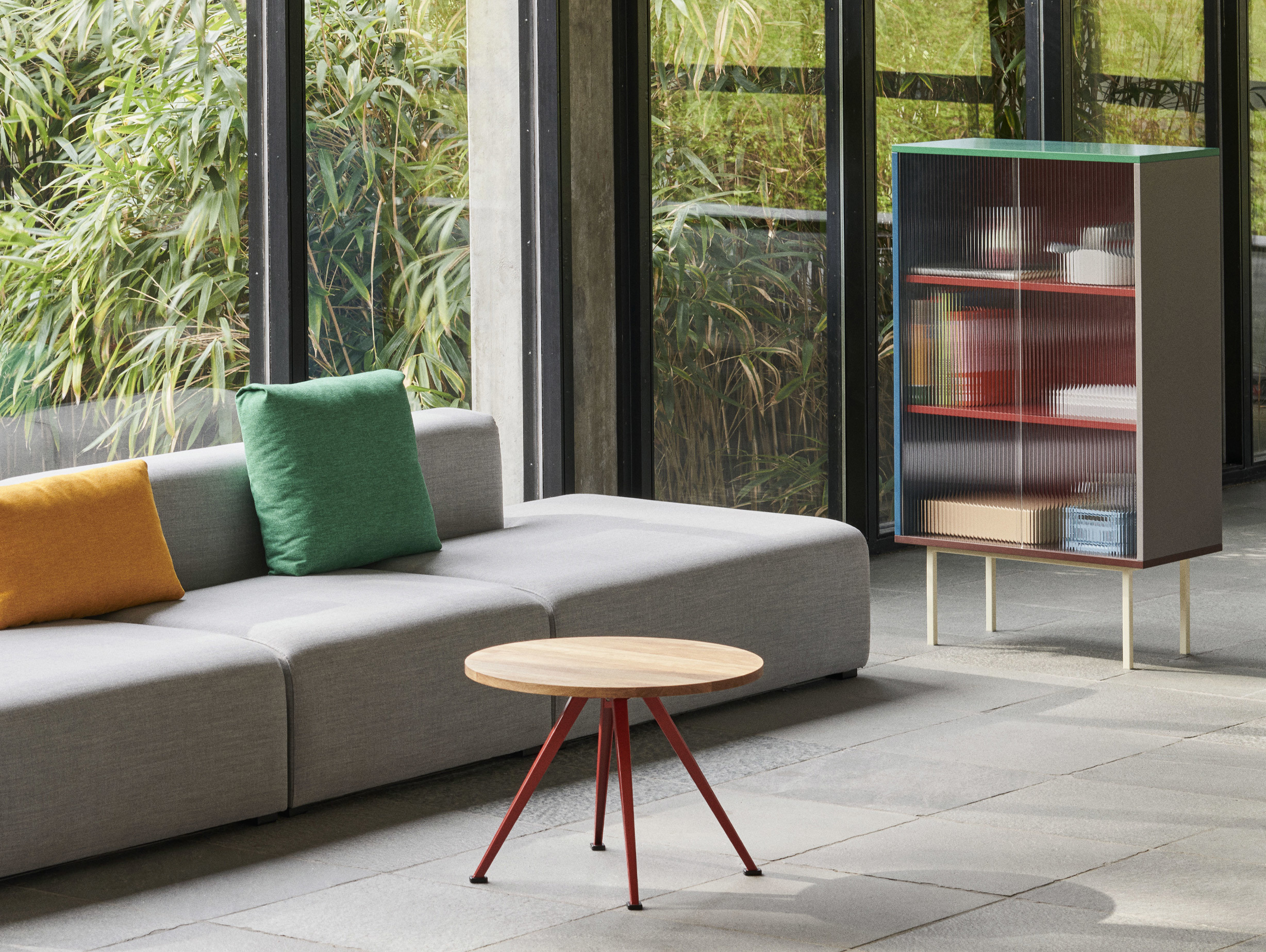 Hay muller van severen colour cabinet tall multicolour reeded glass doors lifestyle3