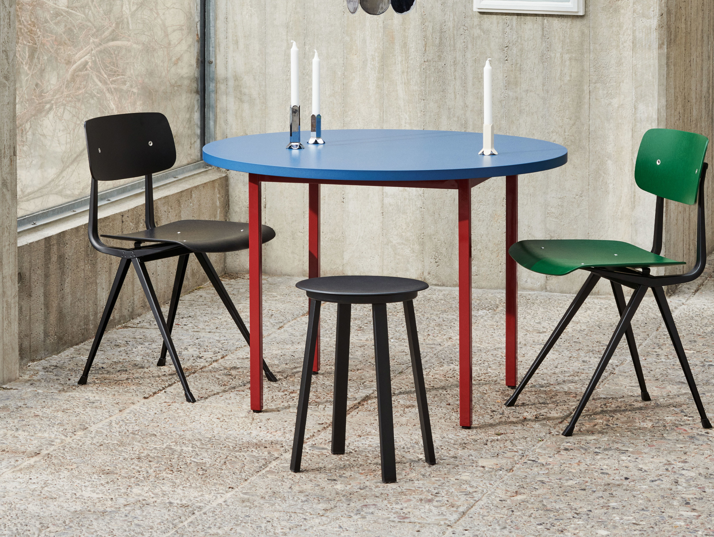 Hay muller van severen two colour round table blue lifestyle2