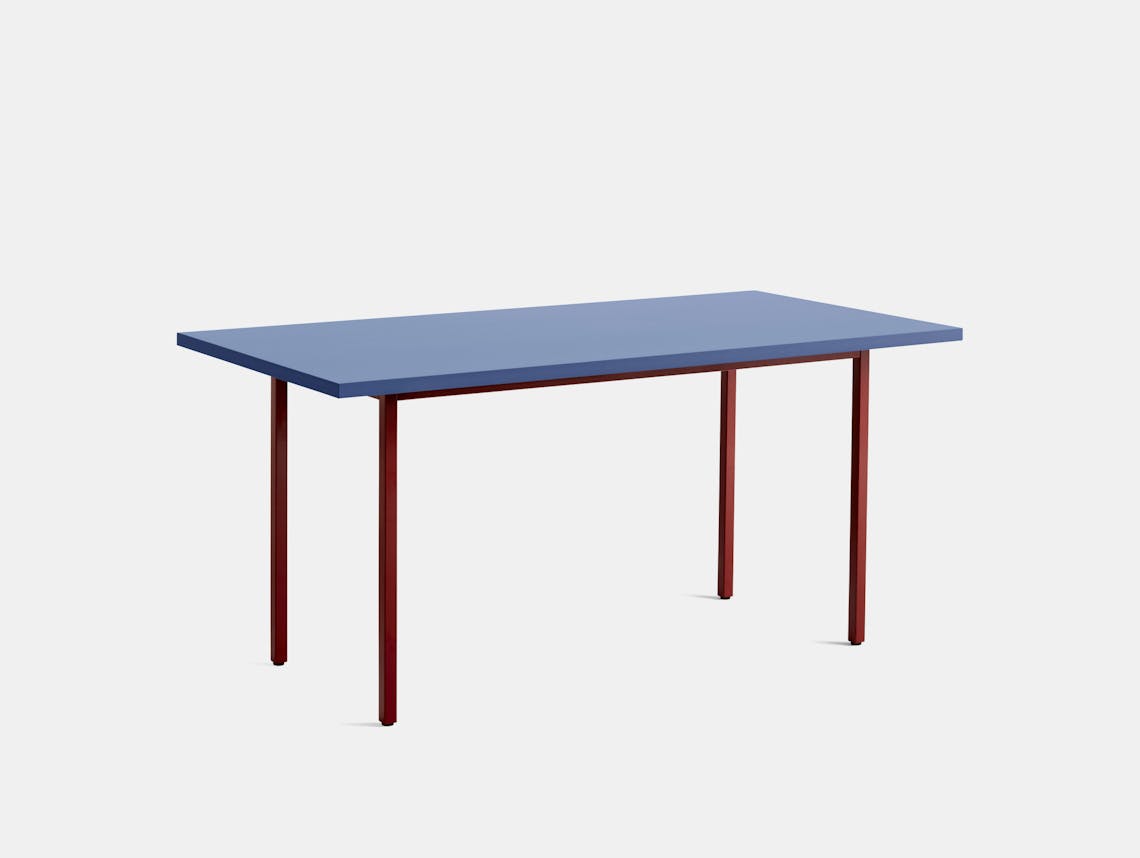 Hay muller van severen two colour table rectangle blue maroon legs 160x82