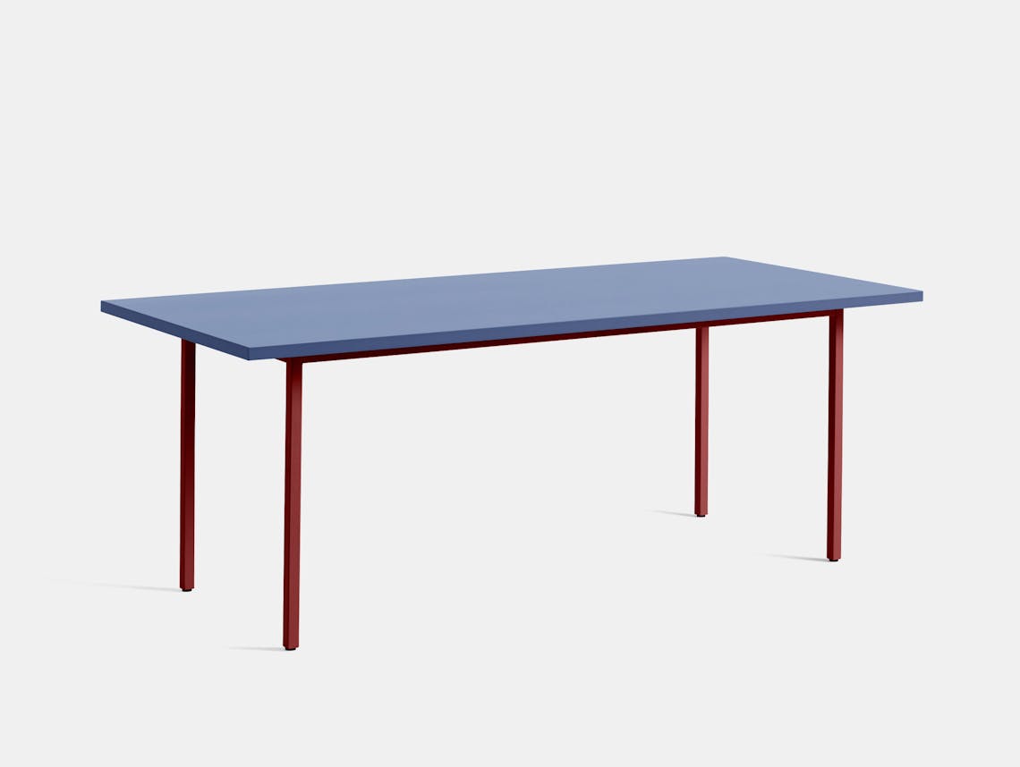 Hay muller van severen two colour table rectangle blue maroon legs 200x90