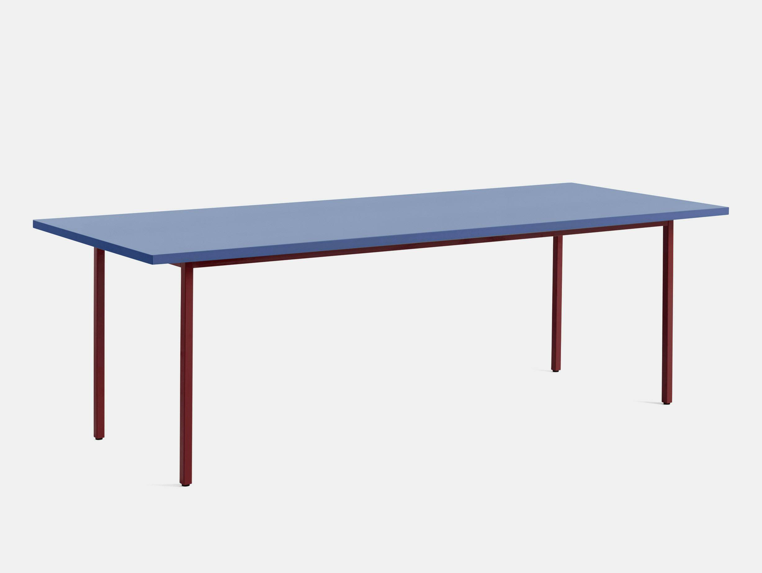 Hay muller van severen two colour table rectangle blue maroon legs 240x90