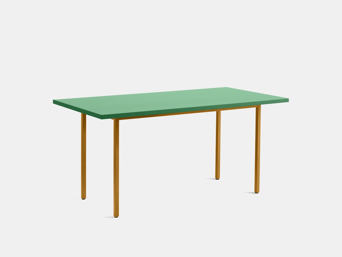 Hay muller van severen two colour table rectangle green ochre legs 160x82