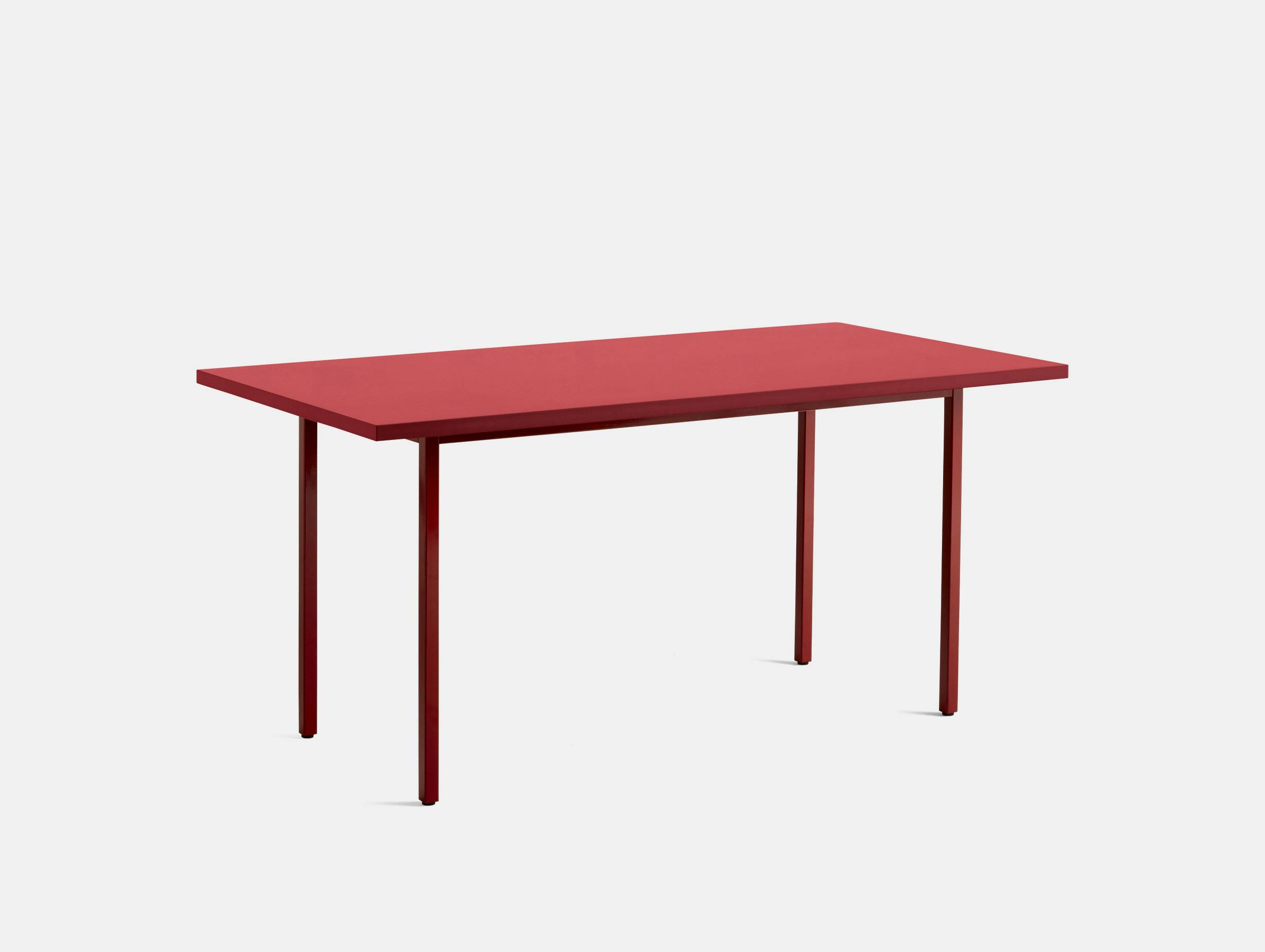 Hay muller van severen two colour table rectangle red maroon legs 160x82