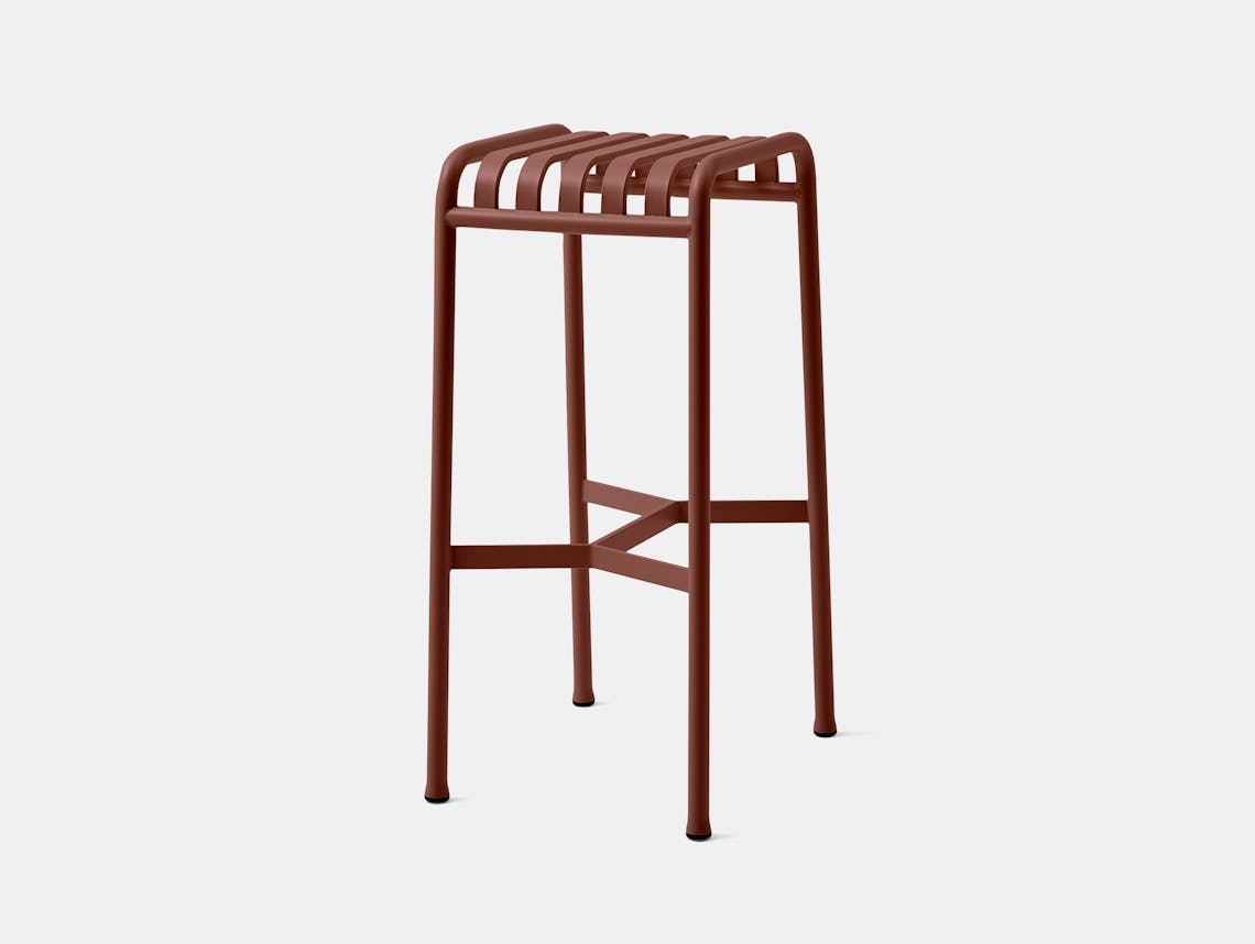 Hay ronan erwan bouroullec palissade bar stool iron red