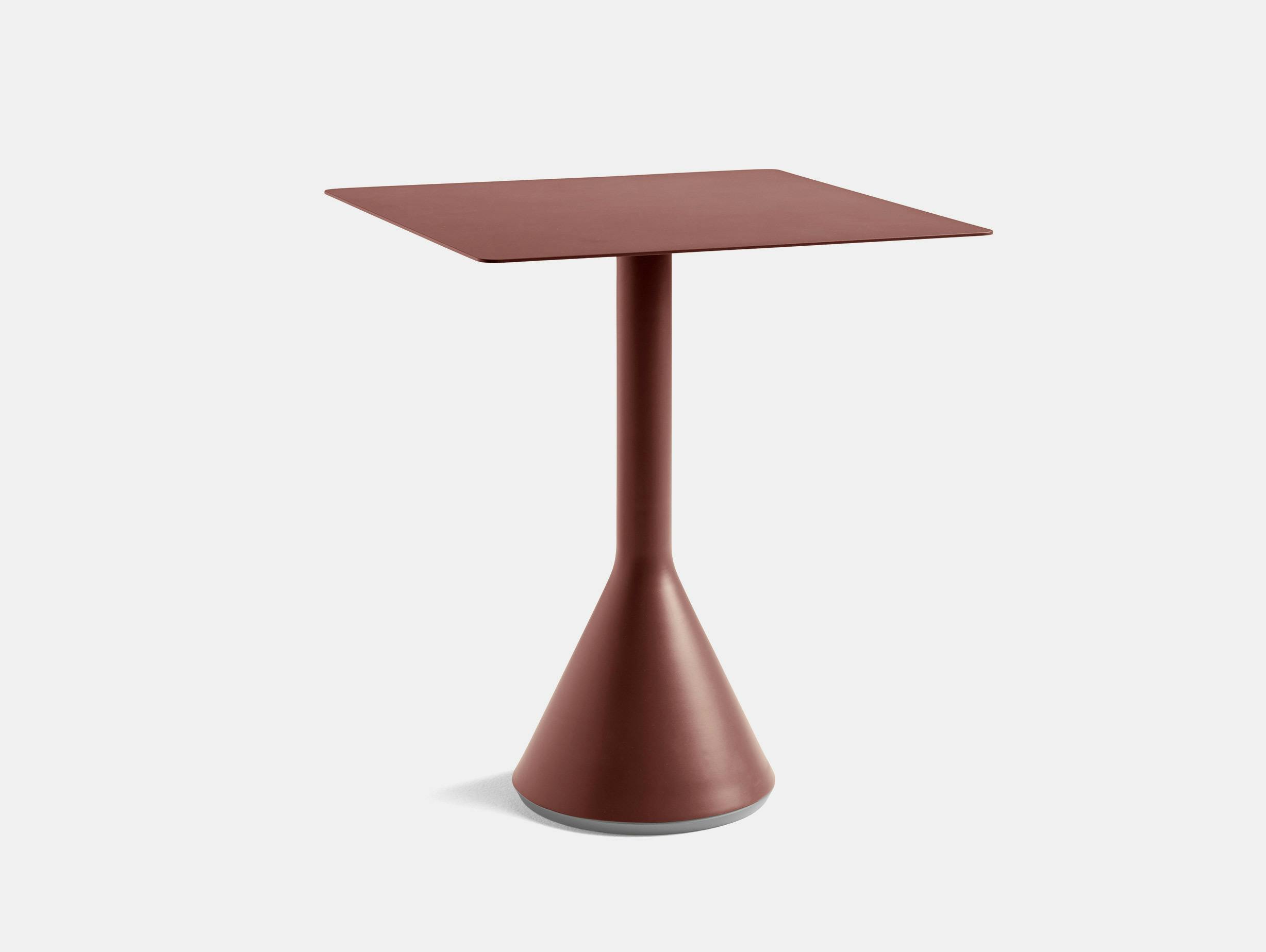 Hay ronan erwan bouroullec palissade cone table square iron red