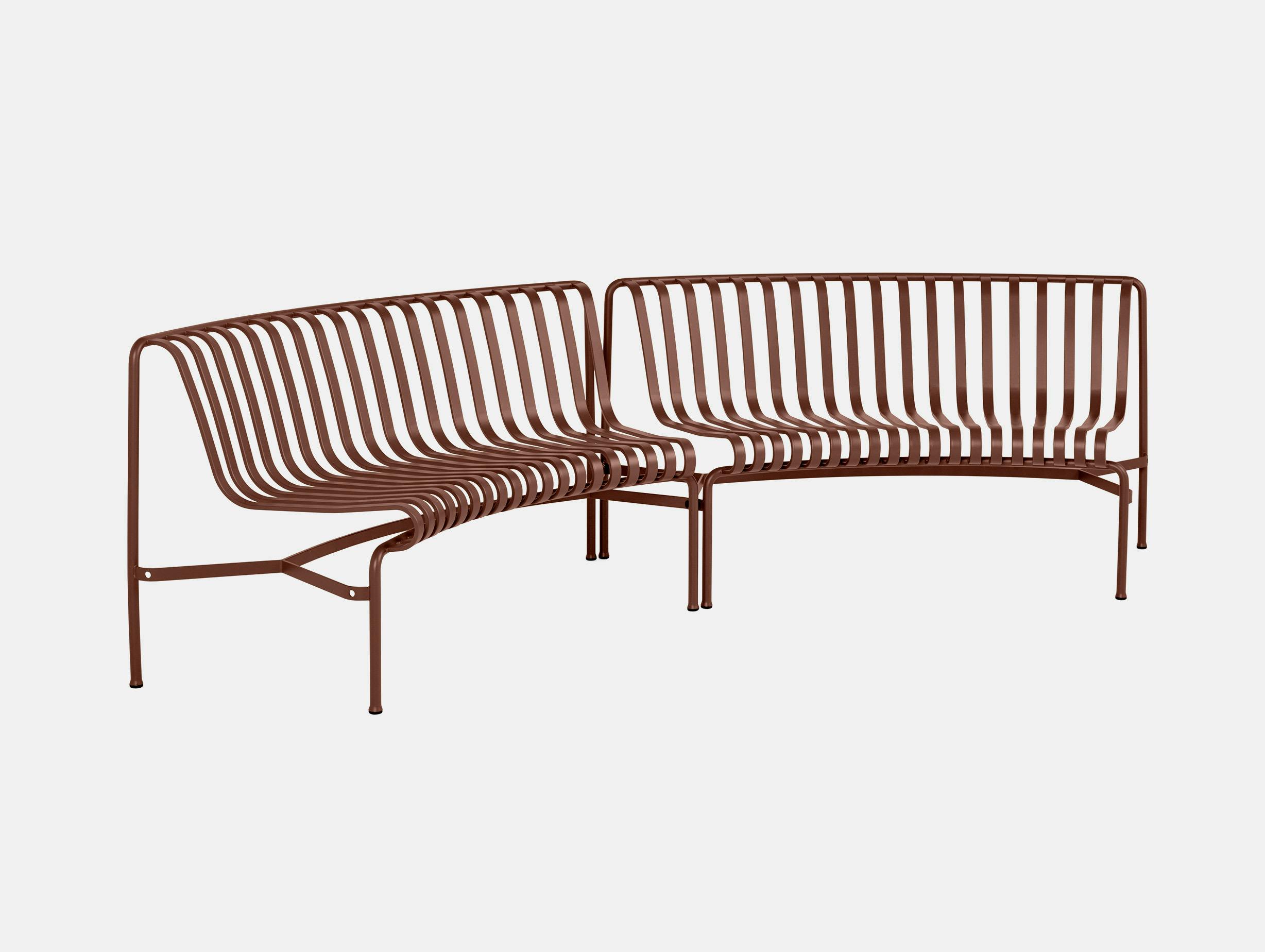 Hay ronan erwan bouroullec palissade park dining bench in in iron red