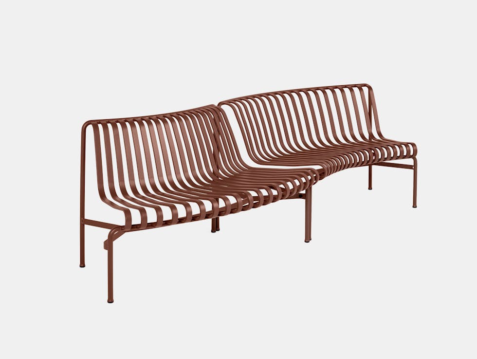 Hay ronan erwan bouroullec palissade park dining bench in out iron red