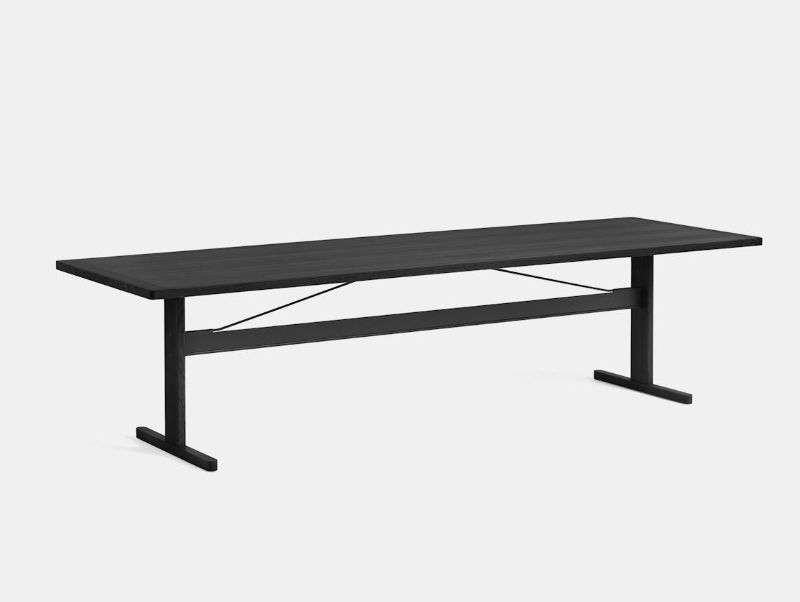 Hay ronan erwan bouroullec passerelle table 300cm black oak black bar