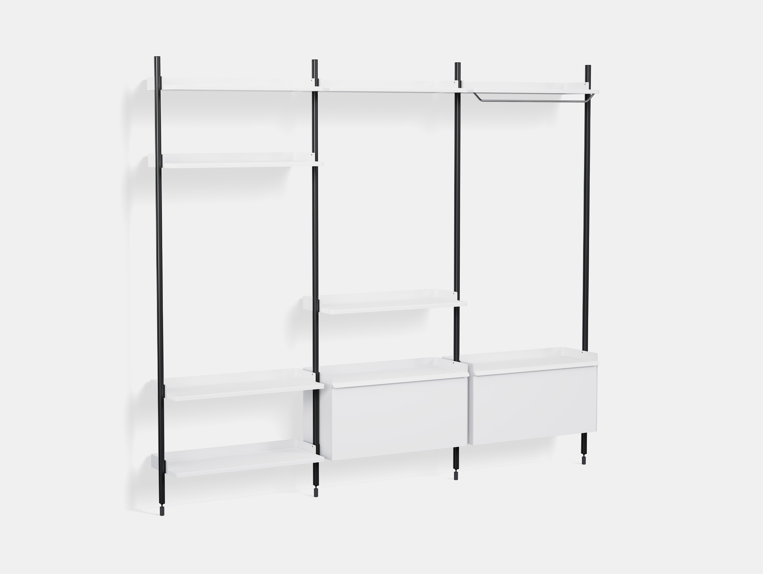 Hay ronan erwan bouroullec pier system 1093 3 white steel black anodised