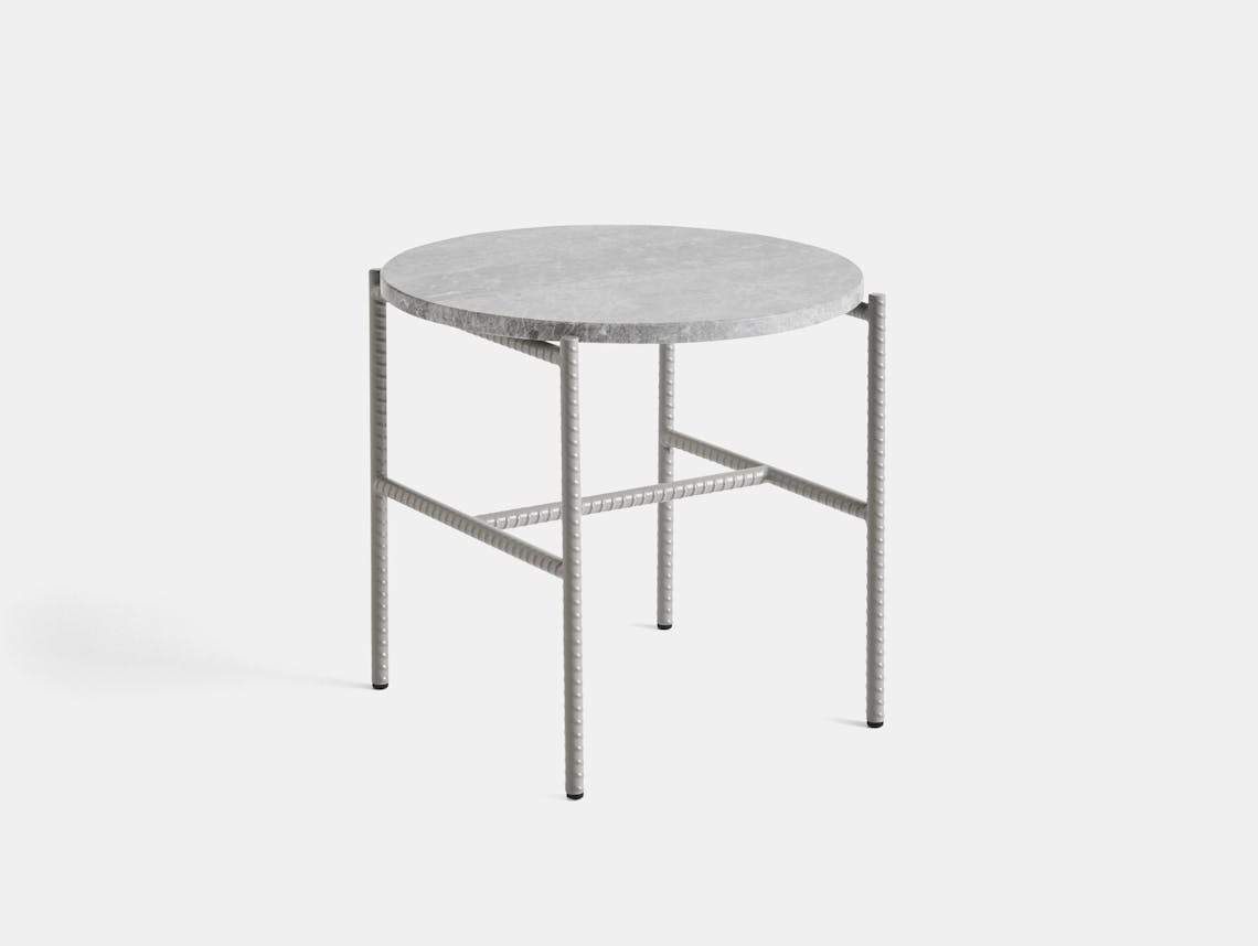 Hay sylvain willenz rebar side table round fossil grey grey marble