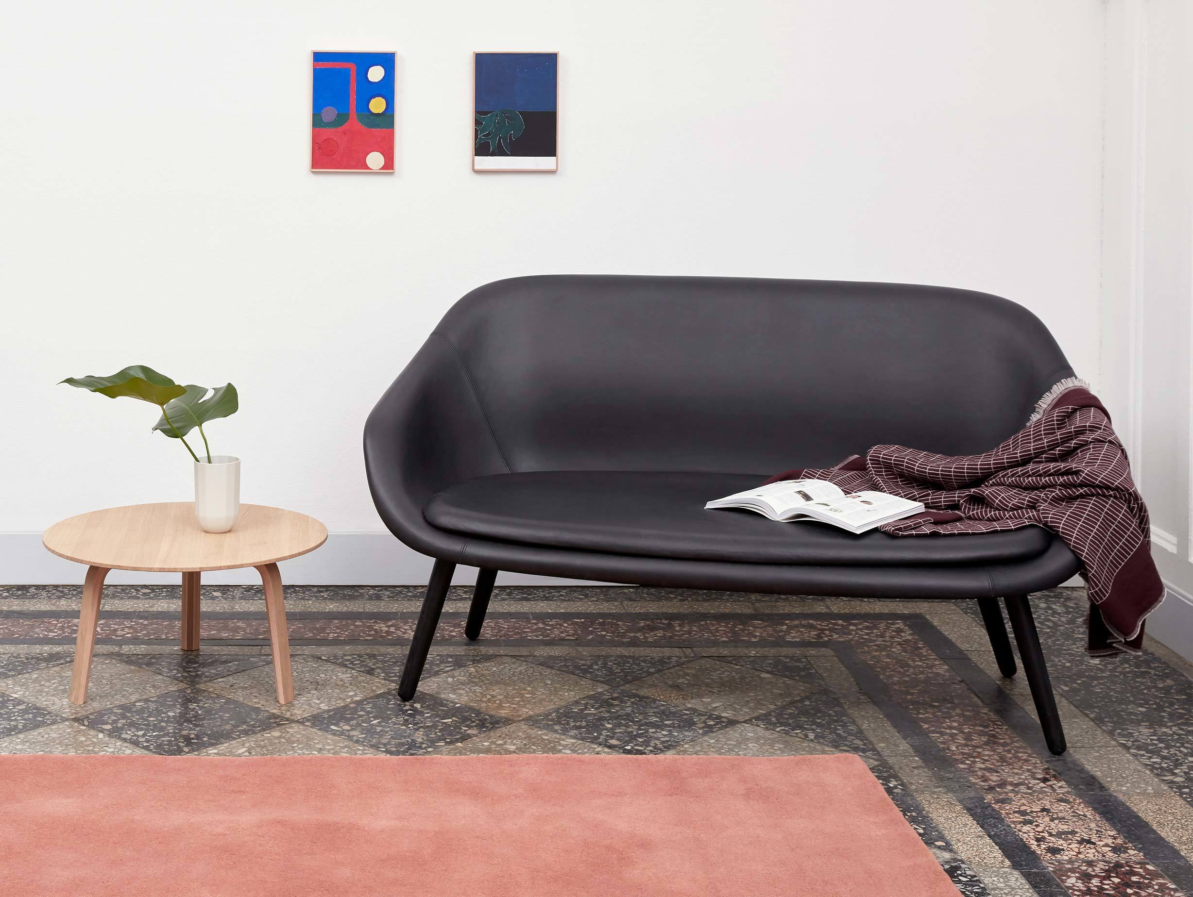 Hay About A Lounge Sofa AAL Black leather Black legs 2