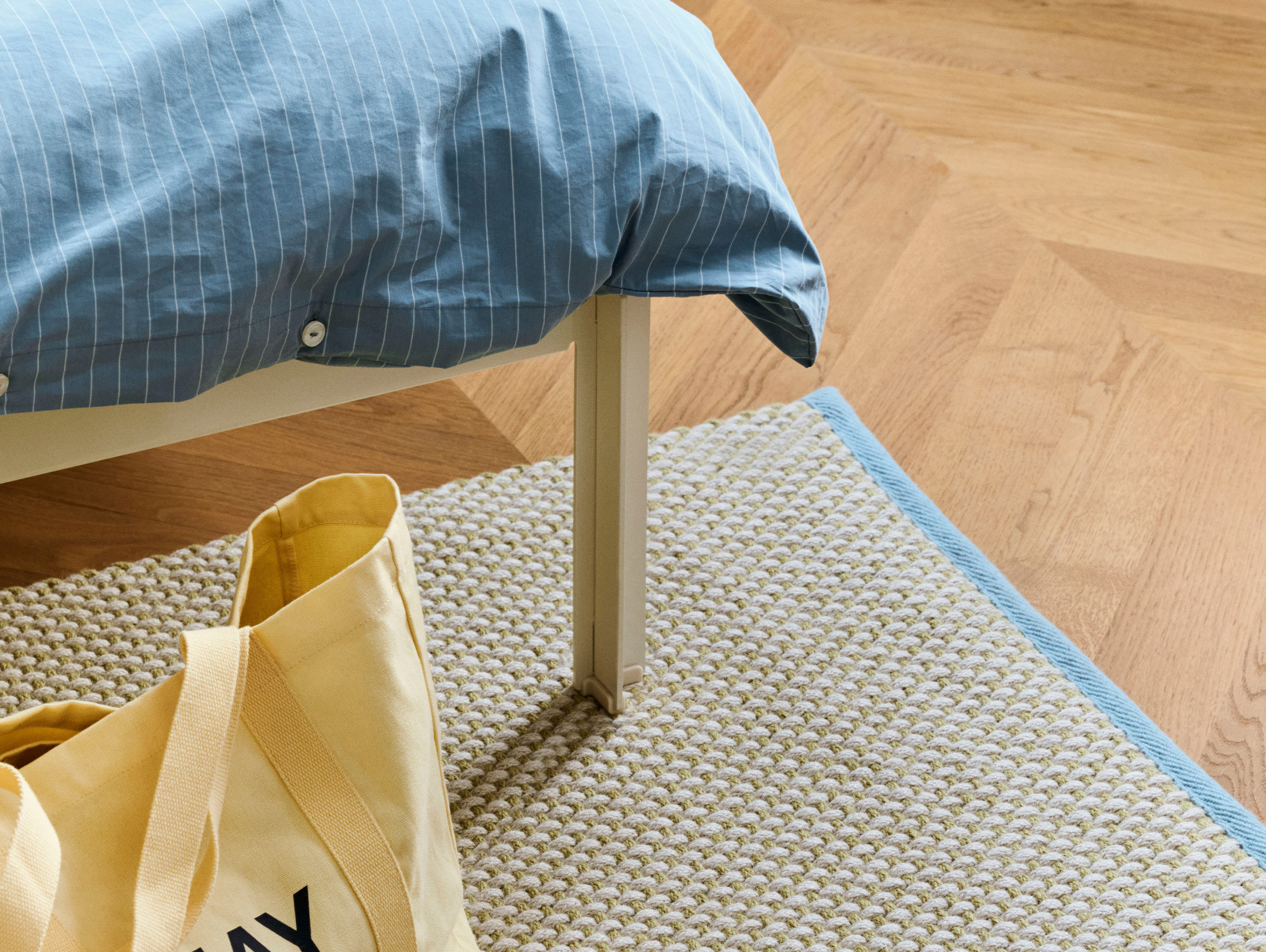 Hay 3 colour rug lifestyle