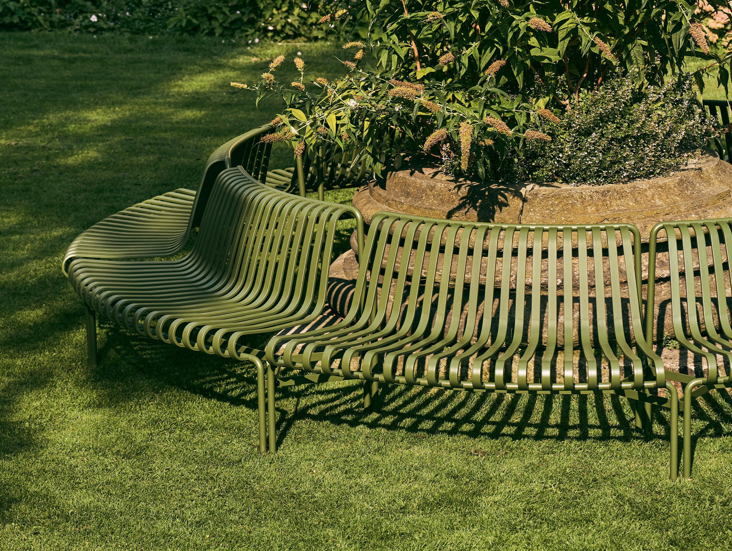 Hay bouroullec palissade park dining bench olive ls 2