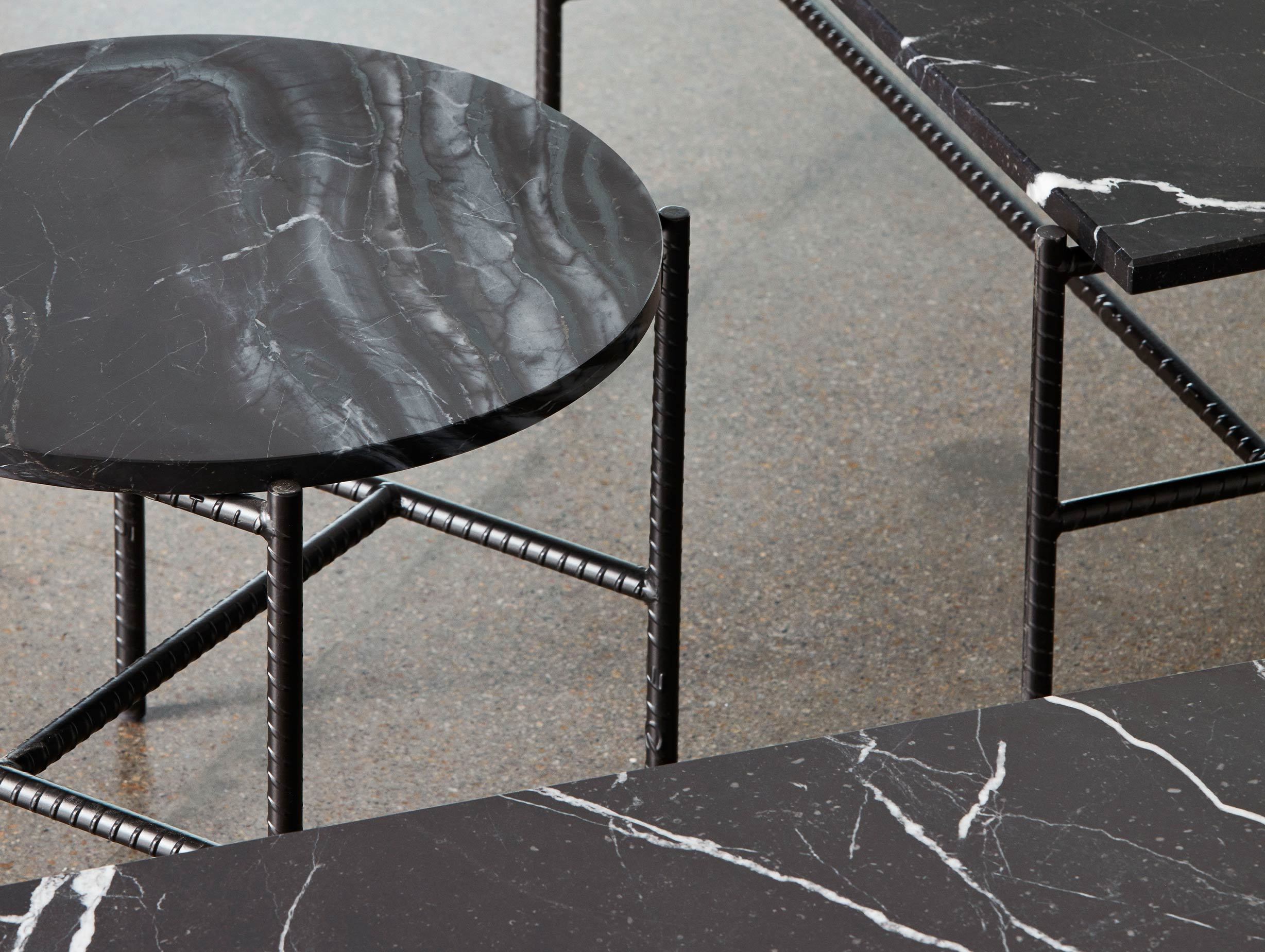 Hay rebar side table close up