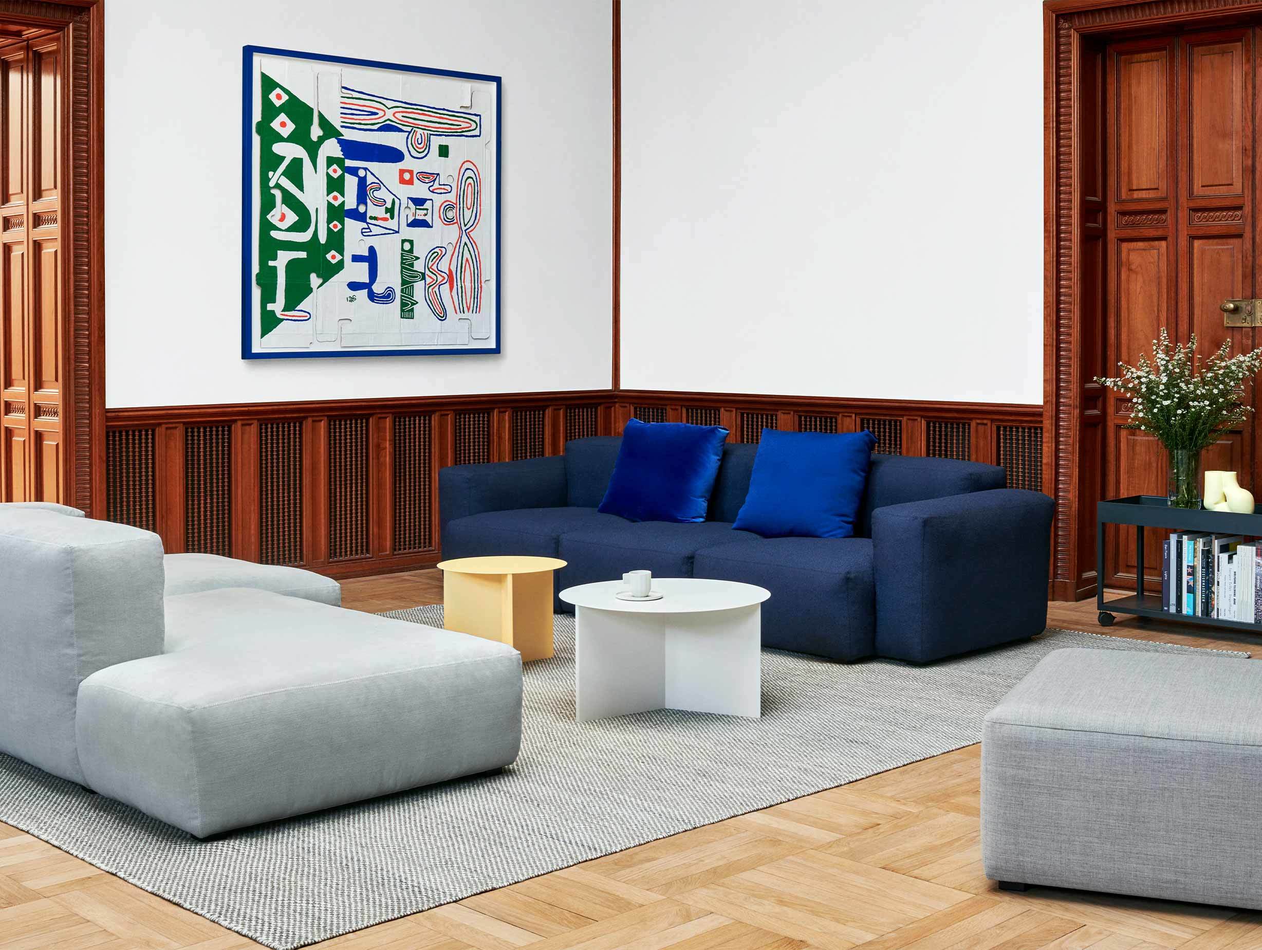 Hay slit table round yellow round xl white ls