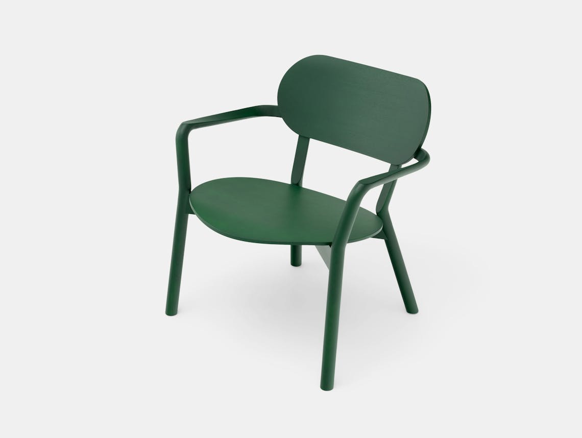 Karimoku Castor Low Chair Green Big Game